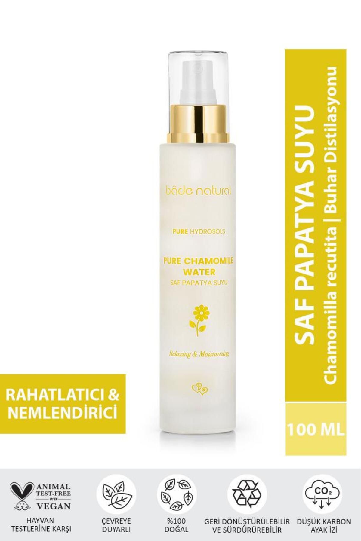 Bade Natural Papatya Suyu Saç Ve Yüz Toniği %100 Doğal Ve Saf 100 ml