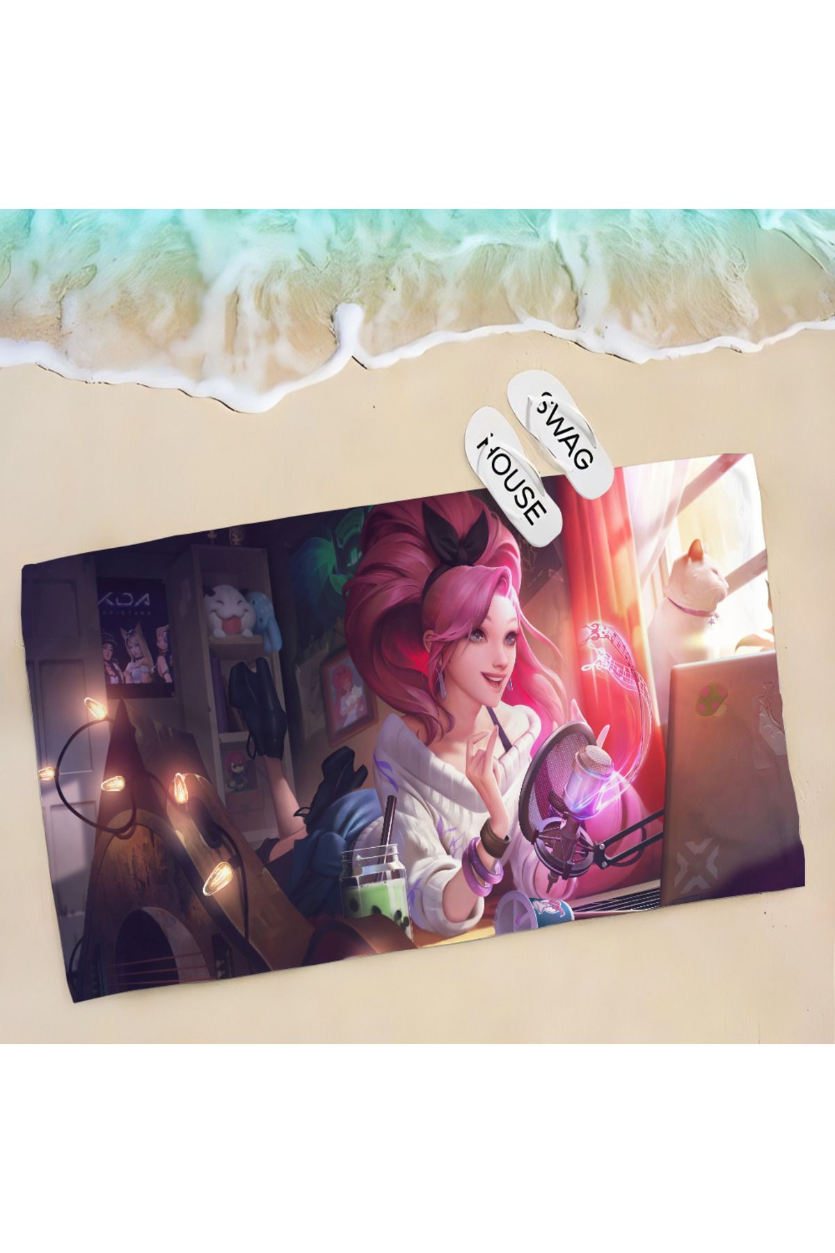 Choice-1pc Seraphine L-League Of L-Legends LOL Anime Game Towel Children's Beach Towel Summer Swimming S... 3