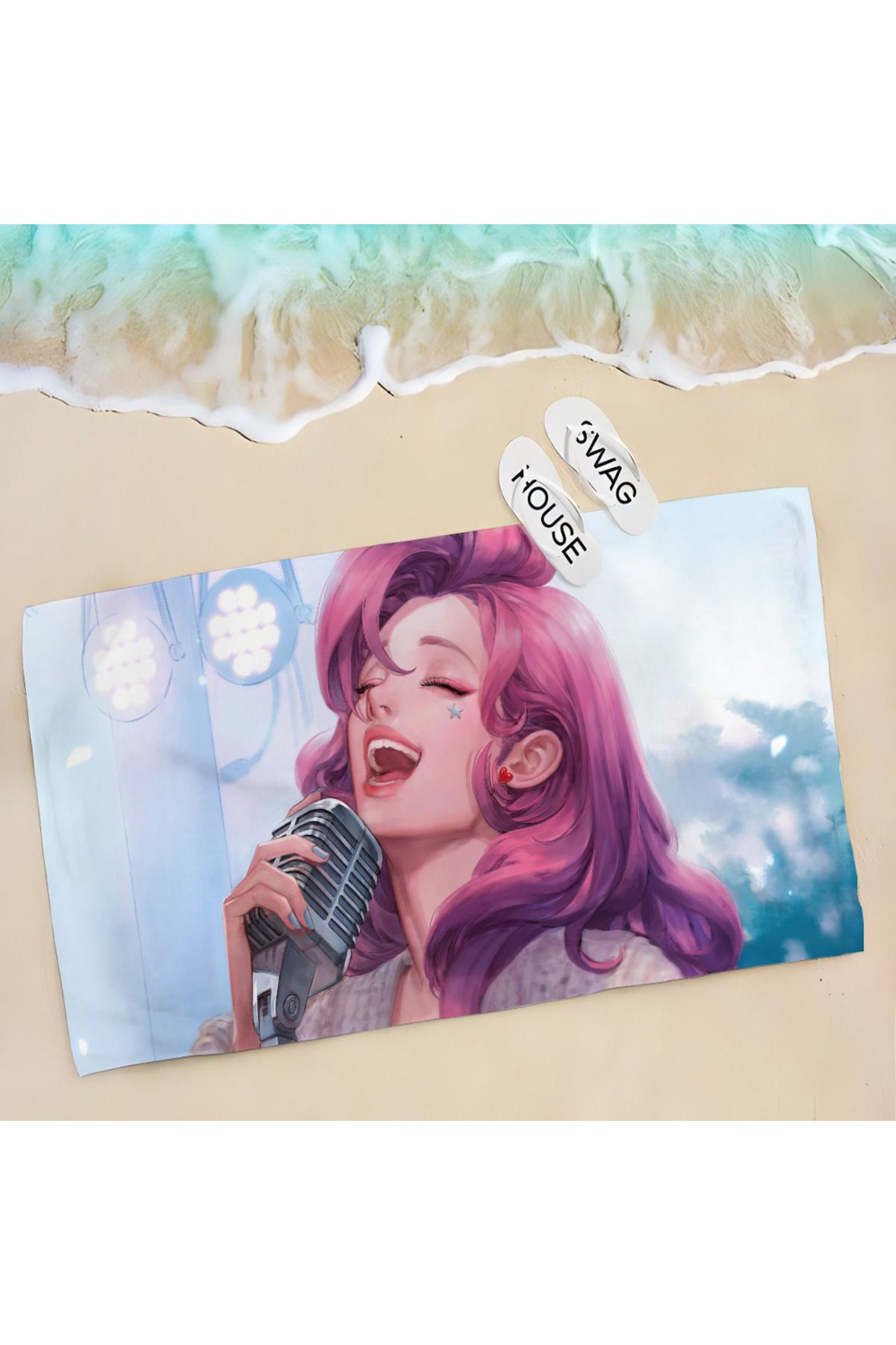 Choice-1pc Seraphine L-League Of L-Legends LOL Anime Game Towel Children's Beach Towel Summer Swimming S... 7