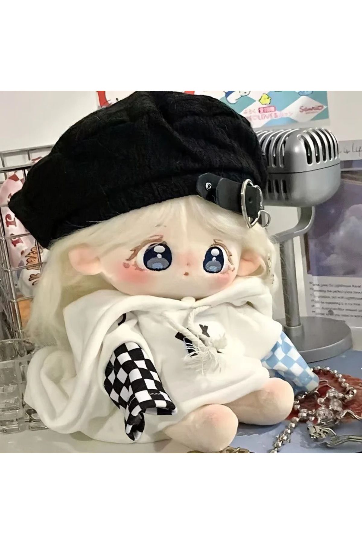 Choice-20cm White Fried Hair Plush Doll Cute Sweet Big Eyes Embroidered Plushie Stuffed Toys Kids Girls ... 5