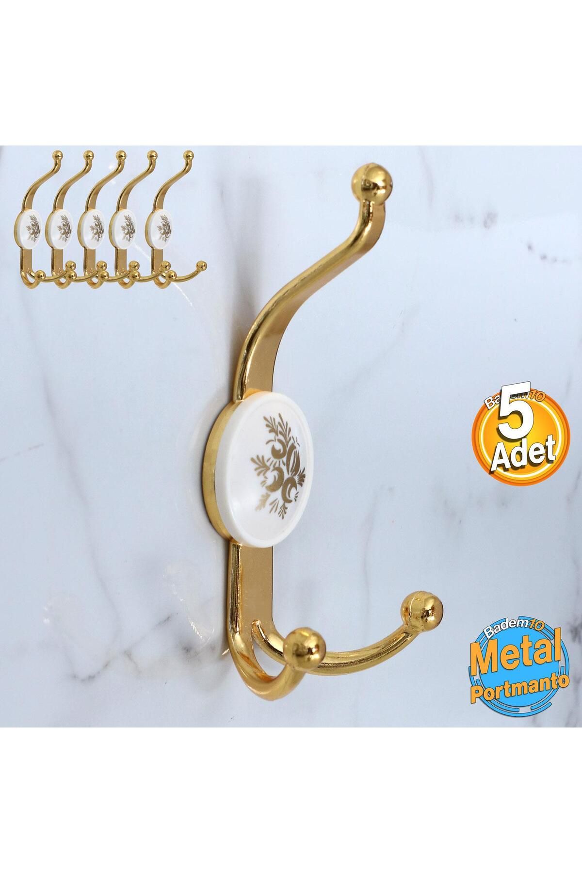 Badem10-5Pcs Gold Gold - Coat Hangers for Bathroom, Kitchen, Wall Door and Clothes 7