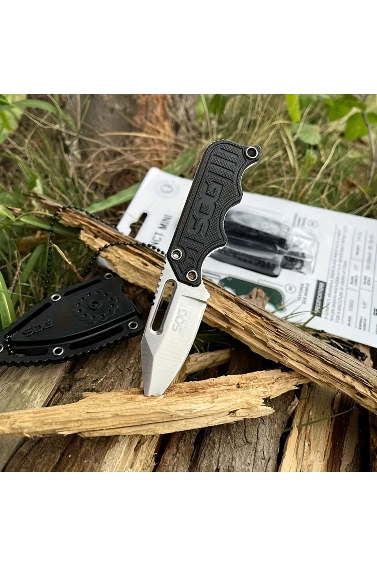 Choice-Defense Full Tang Instinct Fixed Knife G10 Handle Lightweight Mini Pocket EDC Neck Chain Multi To... 3