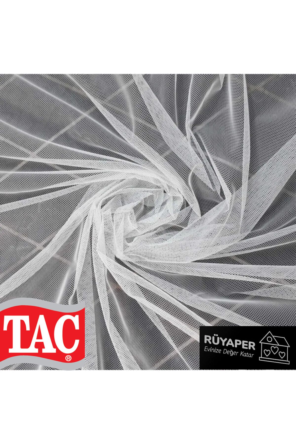Taç-Grek Bulleted Plain Tulle Curtain - Dreamer, Thin Pile1/3 6