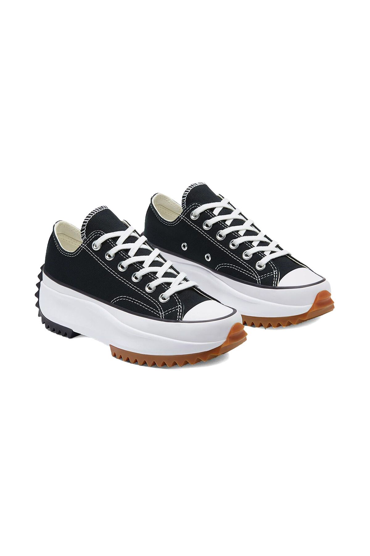 converse-Run Star Hike Canvas Platform Unisex topánky na voľný čas na platforme 168816 C Čierna 3