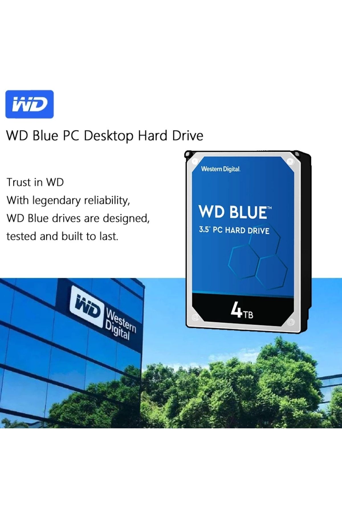 WD-قرص صلب WD Blue سعة 1 تيرابايت Sata Iii بسرعة 6 جيجابت/ثانية وقياس 3.5 بوصة للكمبيوتر المكتبي 6