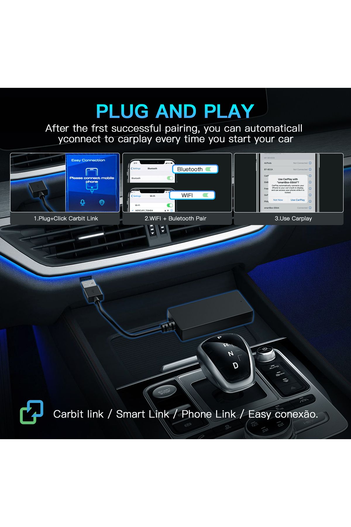 Choice-Carbit link Smartlink Phonelink Easy to connect wireless CarPlay Android Auto adapter Suitable fo... 6