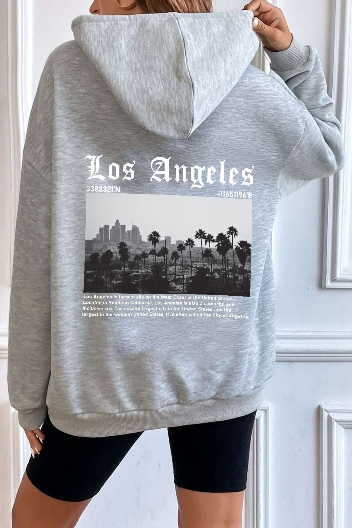 Moda Glo Unisex Los Angles Baskılı Sweatshirt