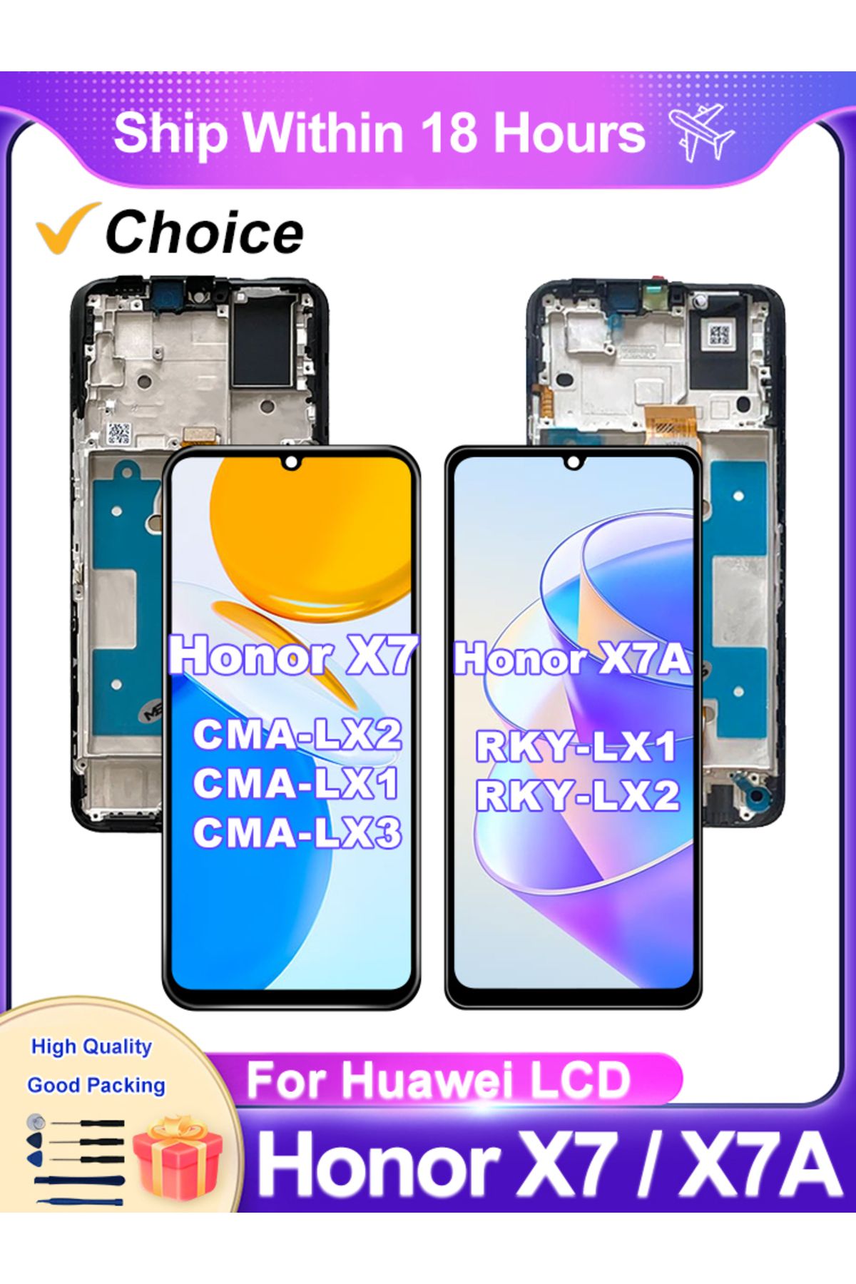 YOOFINIX-New For Huawei Honor X7 LCD CMA-LX2 CMA-LX1 CMA-LX3 LCD Display Touch Screen Digitizer For Honor ... 7