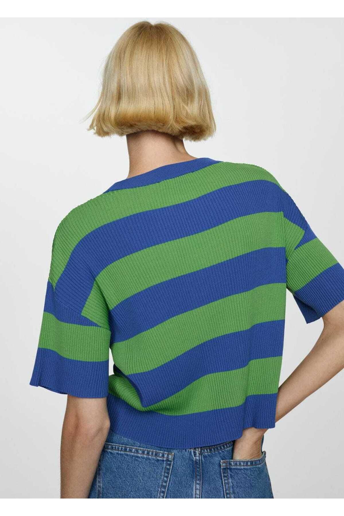 MANGO Woman-Tricou tricotat cu nervuri 4
