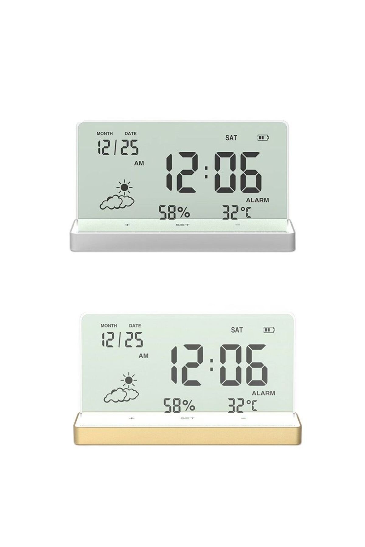 Choice-Creative Transparent Digital Clock Temperature/Humidity/Date/Weather Display Electronic Table Ala... 2