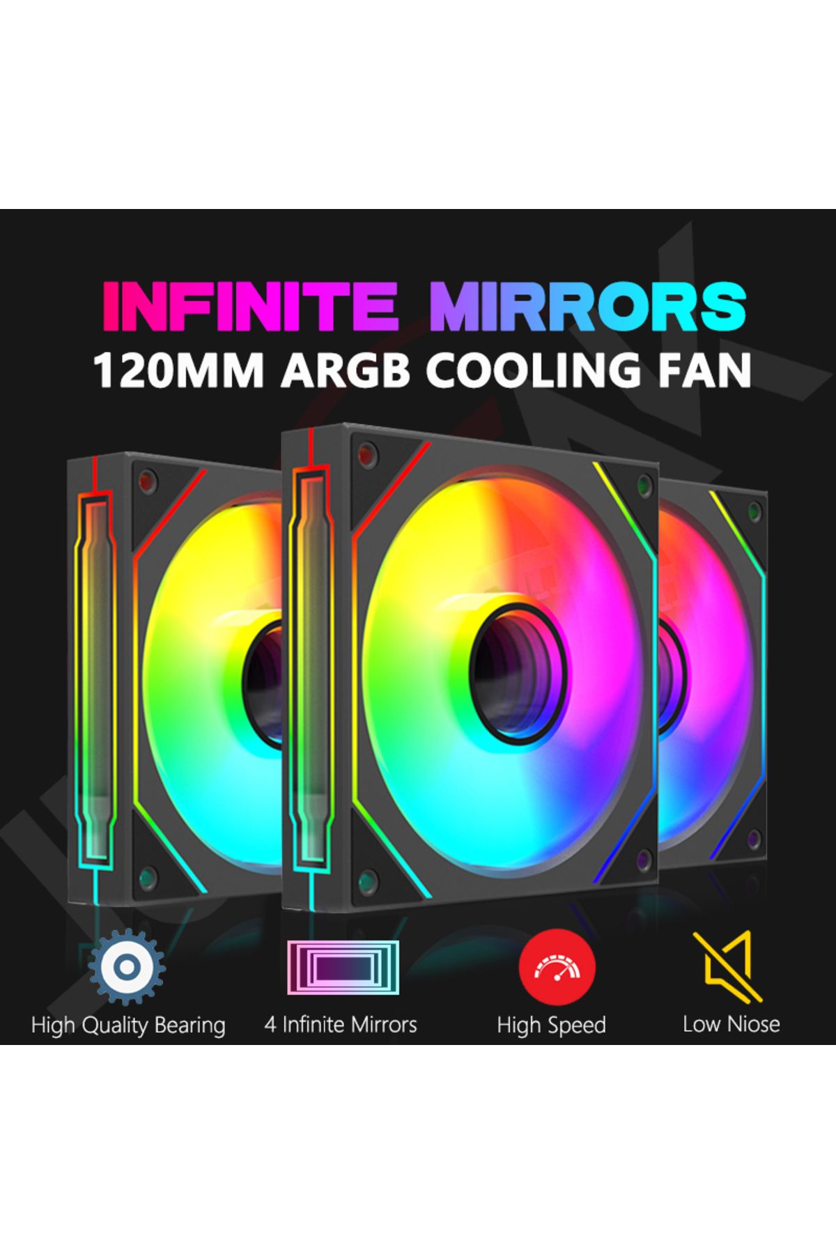 Choice-JUMPEAK FX120 ARGB Sync Infinite Mirror Effect 120mm Cooling Fan PWM Quiet 12cm RGB Fans For PC C... 2