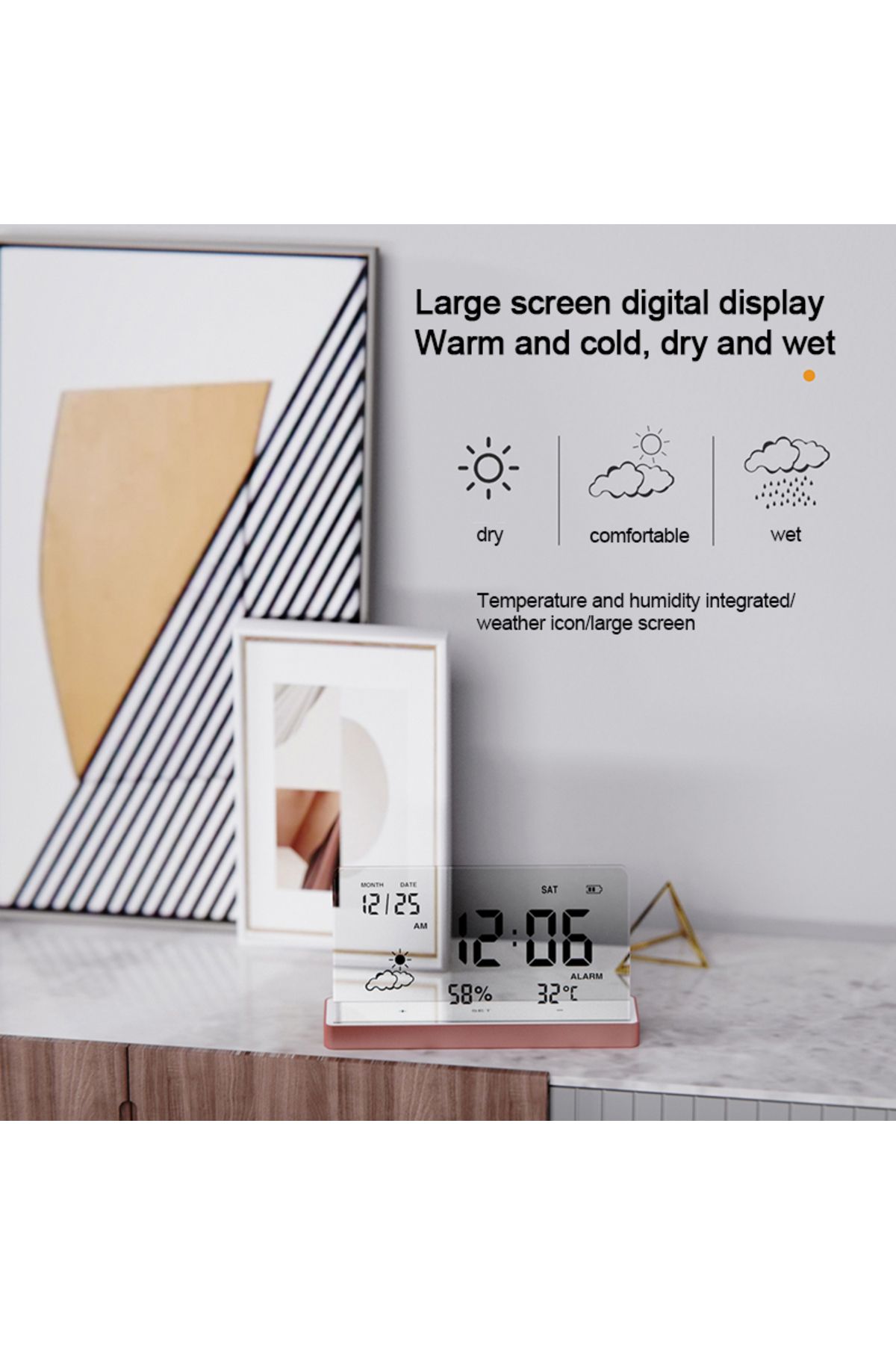 Choice-Creative Transparent Digital Clock Temperature/Humidity/Date/Weather Display Electronic Table Ala... 3