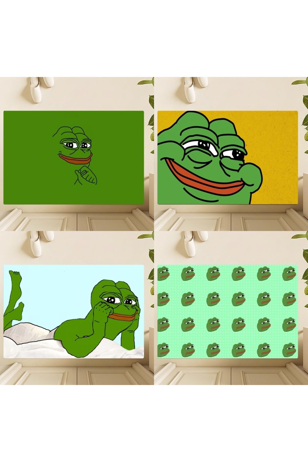 Choice-Funny Cartoon P-Pepe the F-Frog Floor Mat Bedroom Kitchen Door Bath House Super Absorbent Foot No... 2