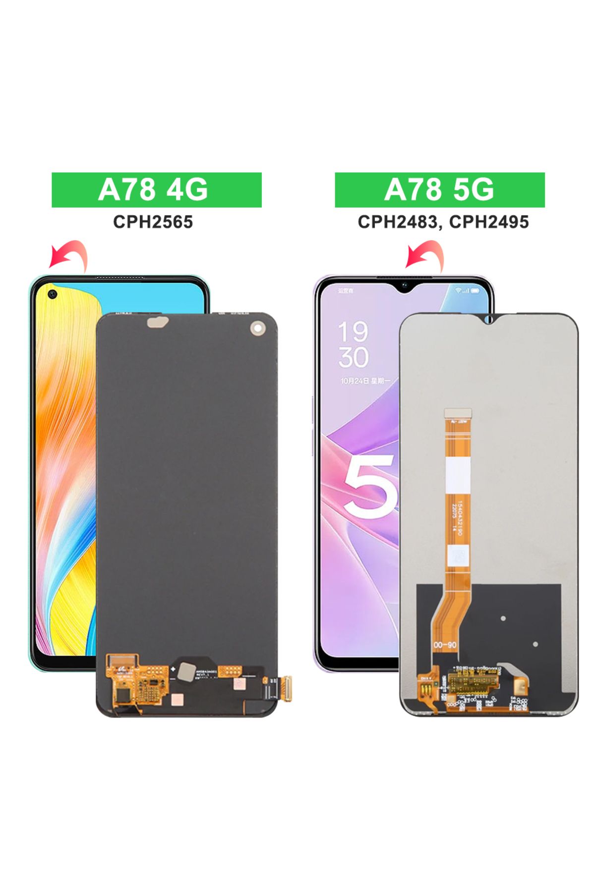 sinmaytai-5g Orig With Frame For Oppo A78 5g Cph2483 Cph2495 Lcd Display Touch Screen Digitizer Assembly With 2