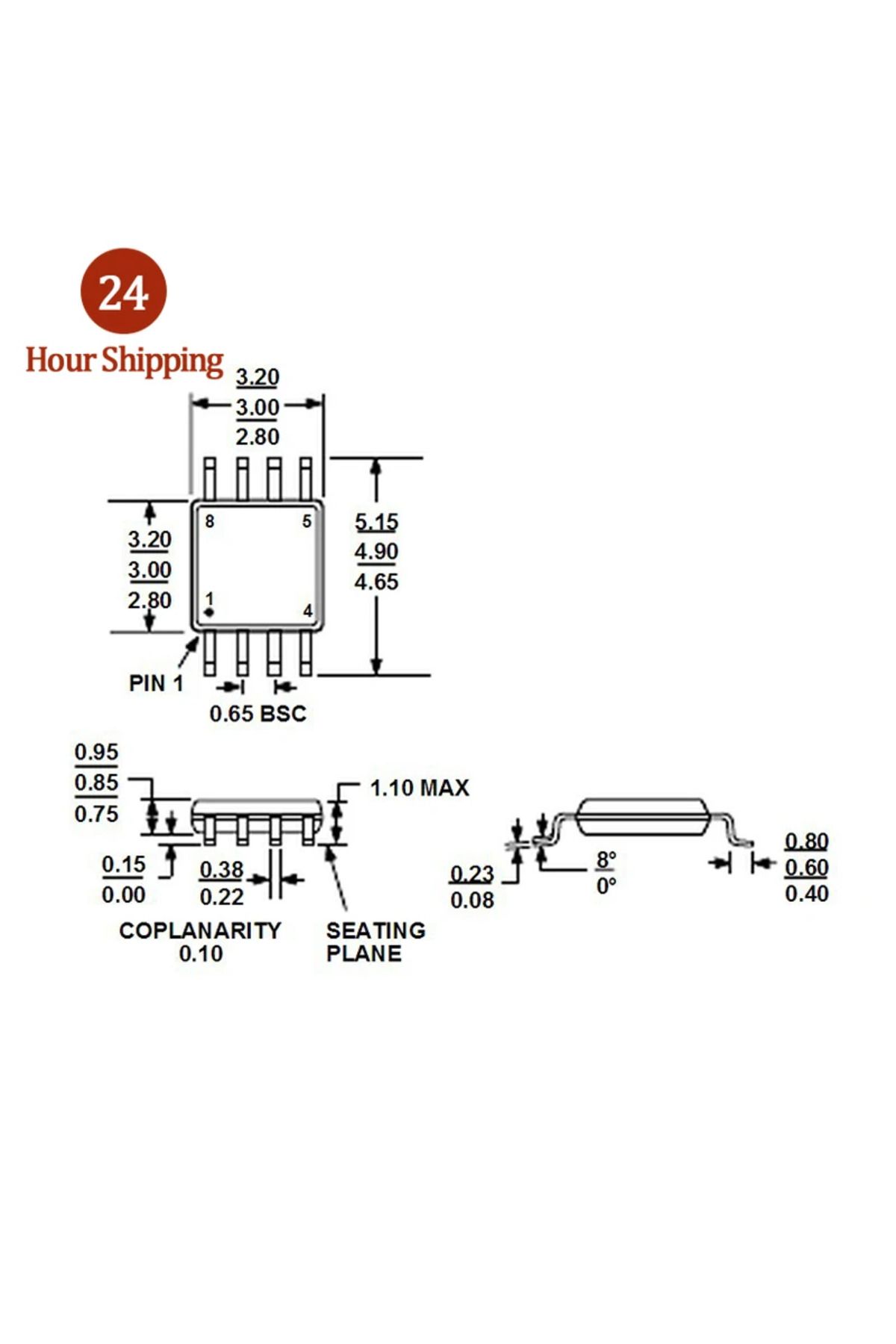 Choice-TSSOP8 to DIP28 Adapter TL866A TL866CS programmer adapter SSOP8 to DIP28 IC Test Socket adapter 0... 7