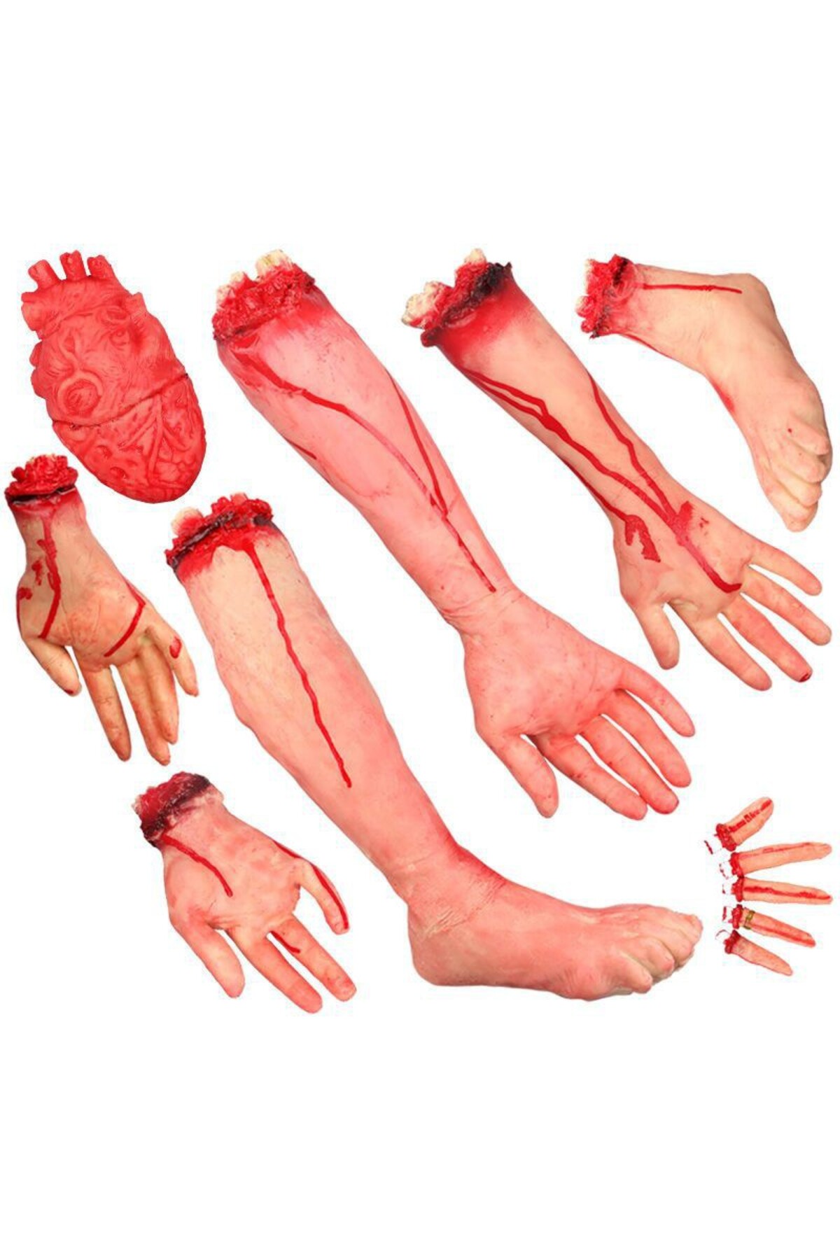 GSF Halloween Prop Bloody Scary Fake Organ Human Brain Body Parts Fake