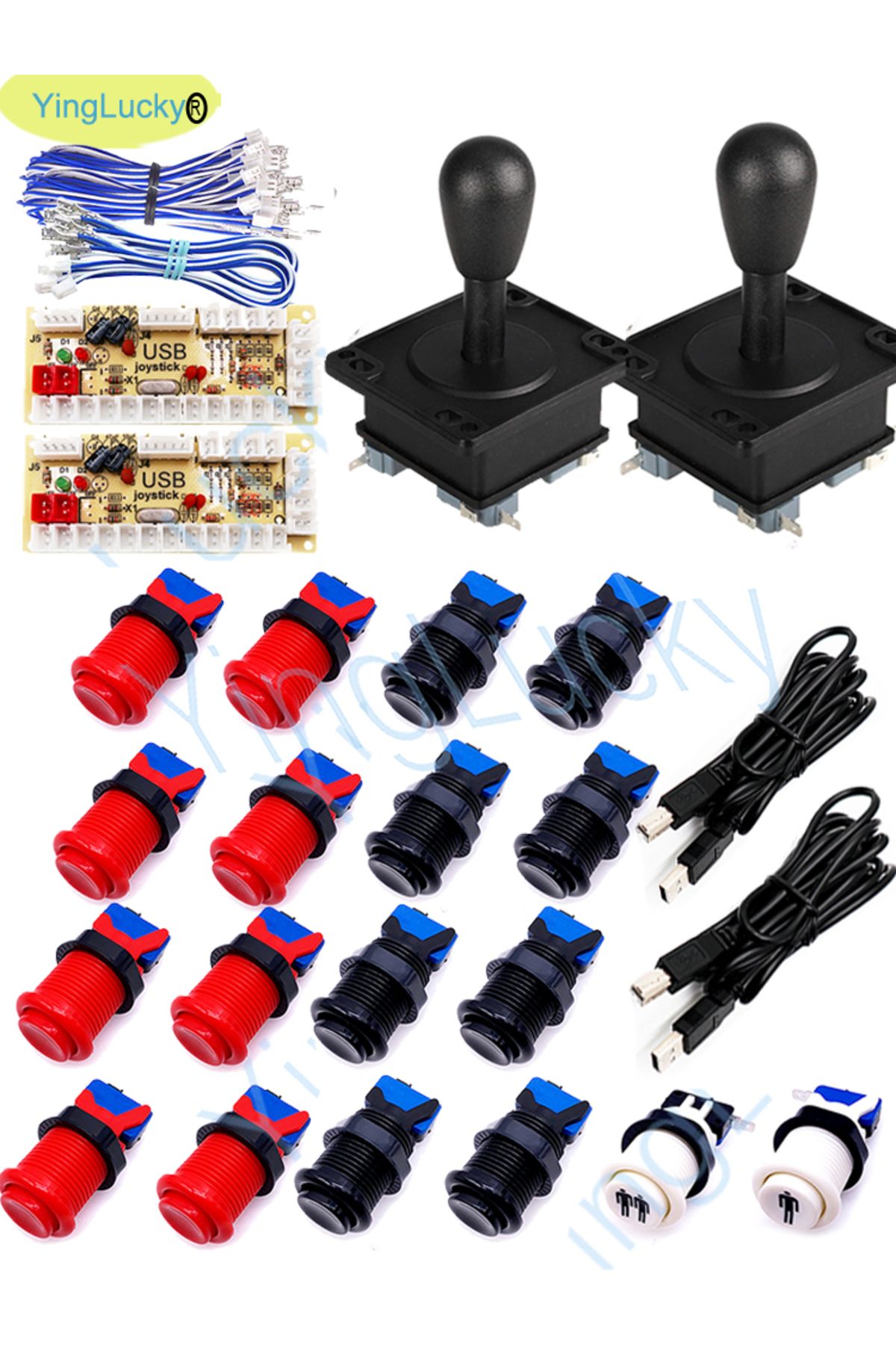 Choice-Arcade American Kit Game Machine Arcade Console DIY Kit 8 Way Joystick Push Buttons For PC Raspbe... 8