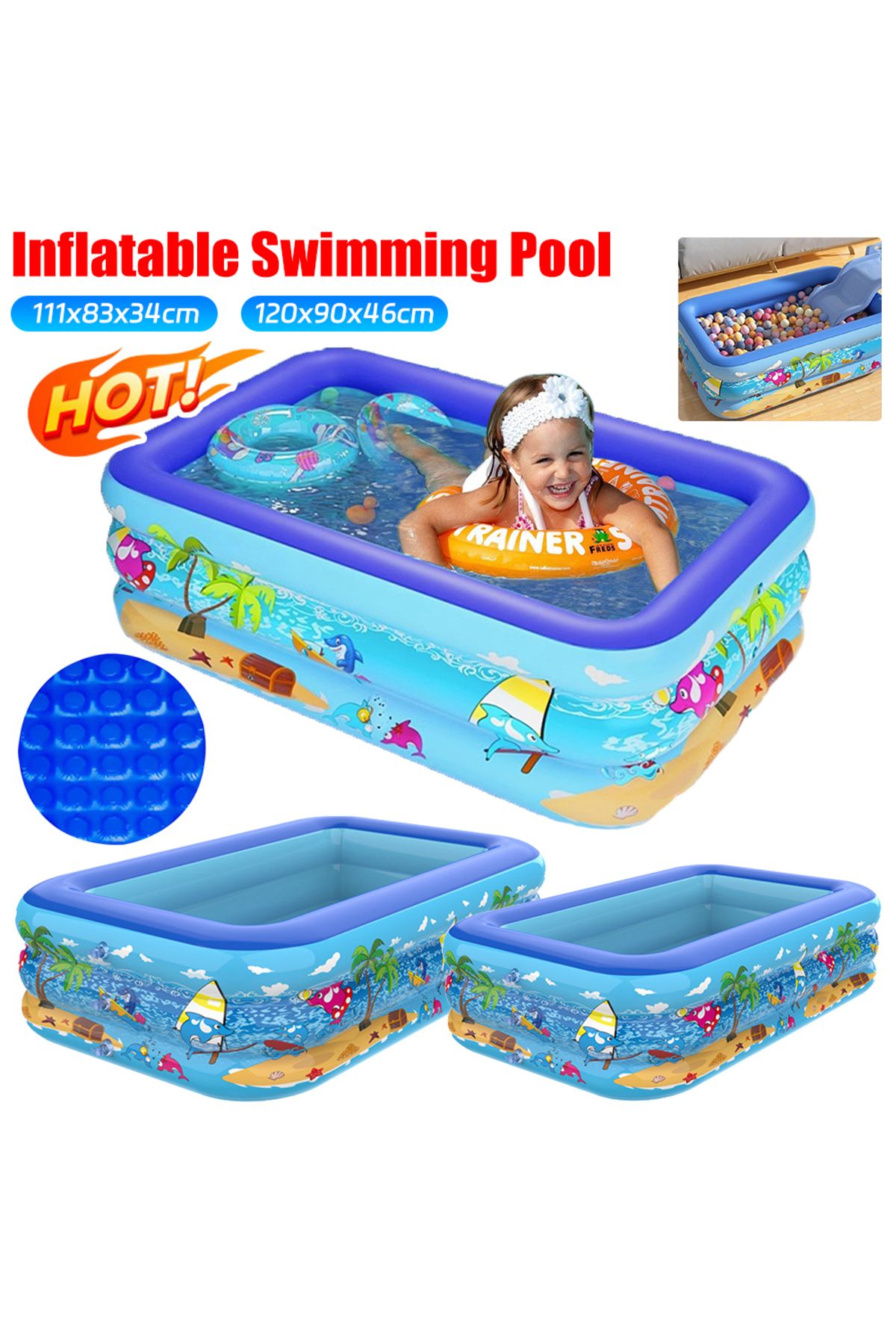Choice-Inflatable Swimming Pool Large Family Pools Rectangle Framed Children Swimming Pool Summer Outdoo... 3