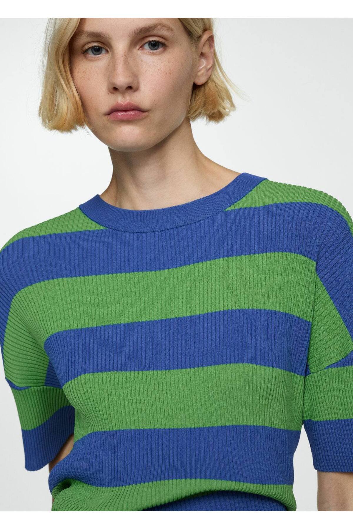 MANGO Woman-Tricou tricotat cu nervuri 5