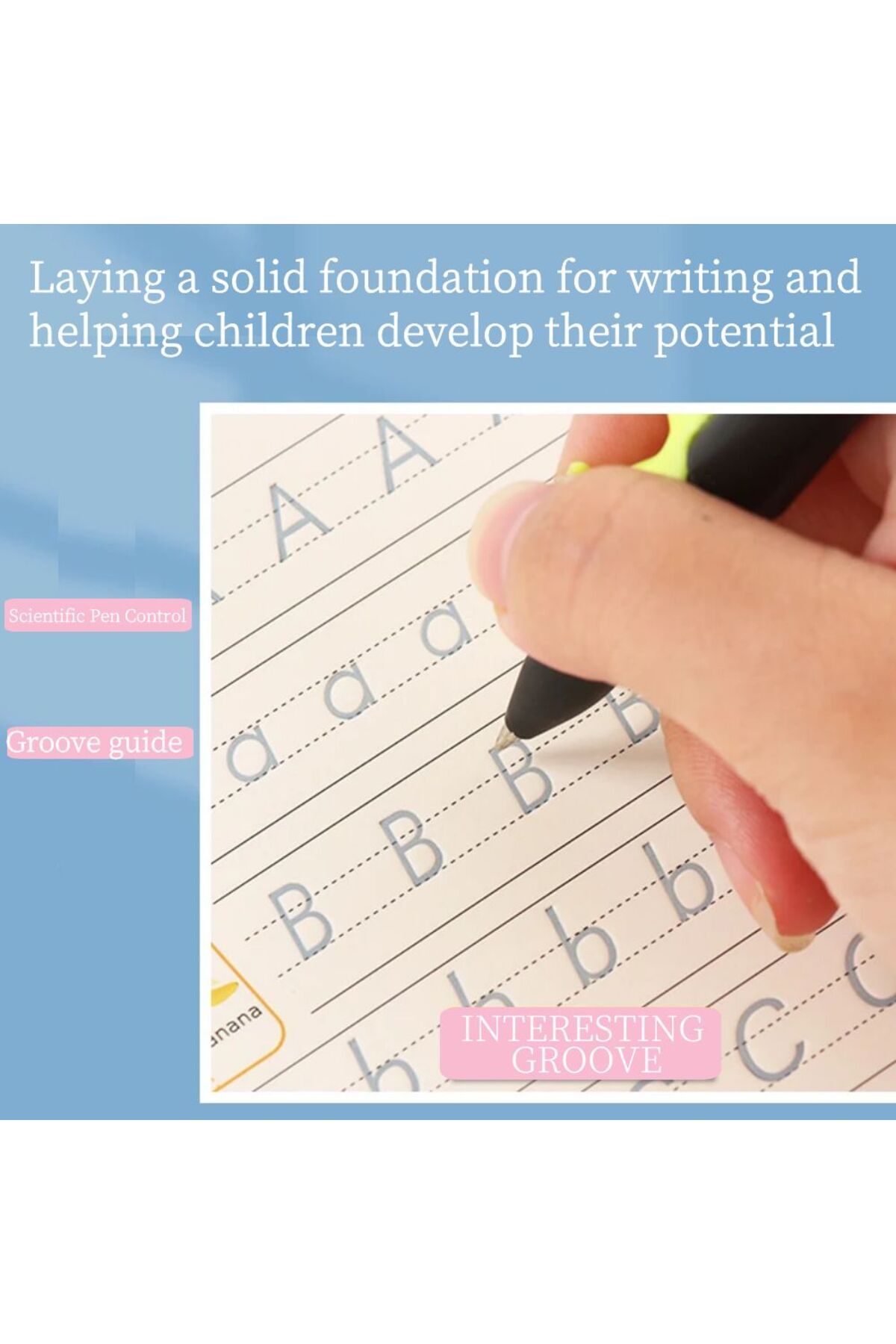 Choice-Montessori Writing Practice Book for Kids Learn Letters Numbers Calligraphy with Groove Magic Exe... 3