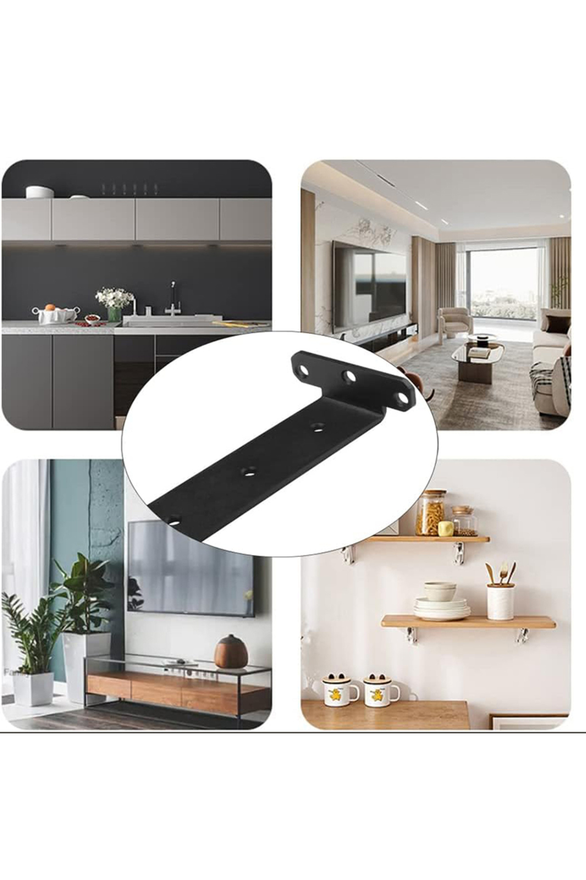 Choice Heavy Duty Floating Brackets,Hidden Shelves Hardware, Cast Iron