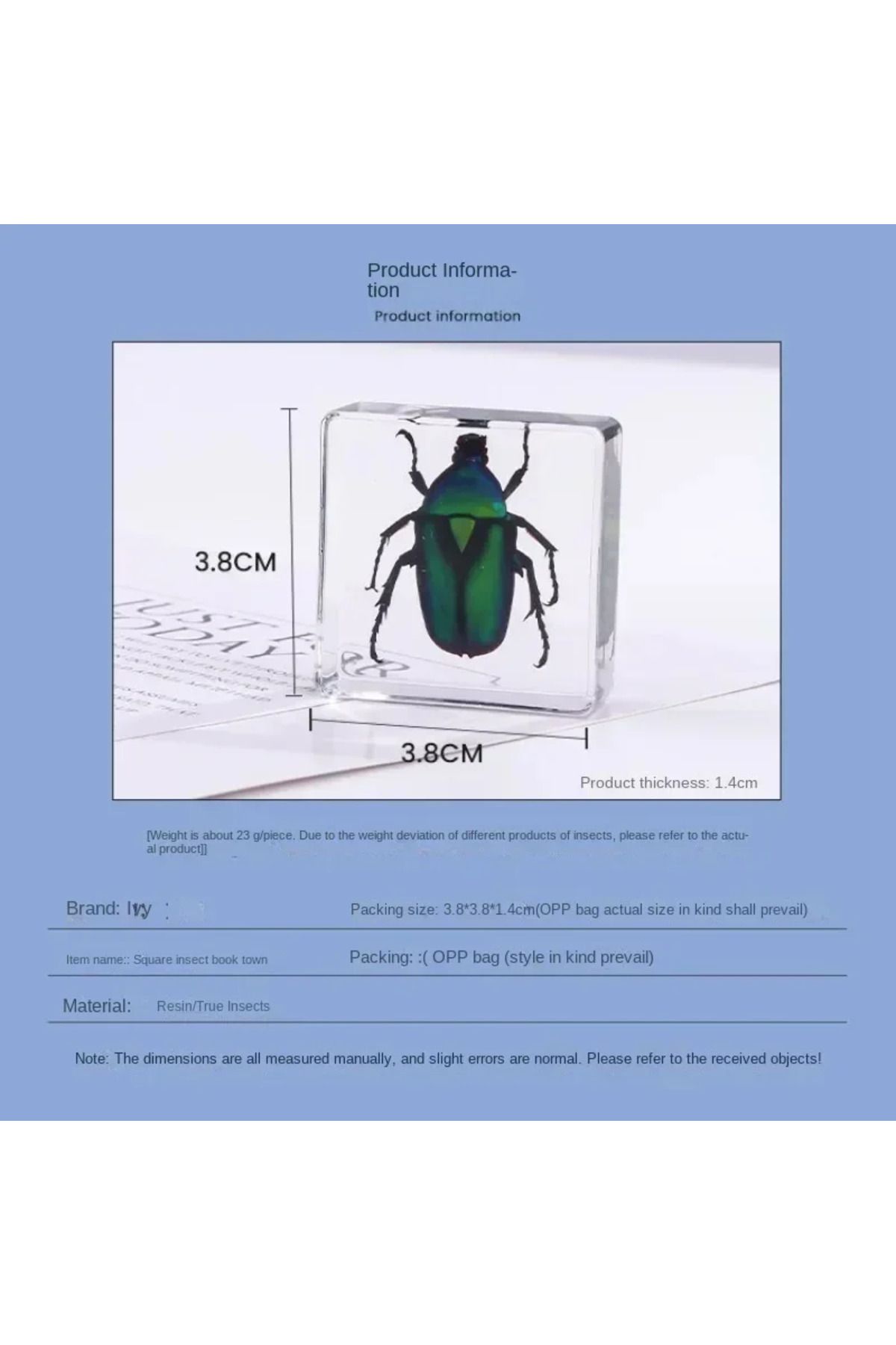 Choice-Real Insects 24 Insect Resin Specimens Collected Insect Paperweights Spider Resin Specifications ... 7