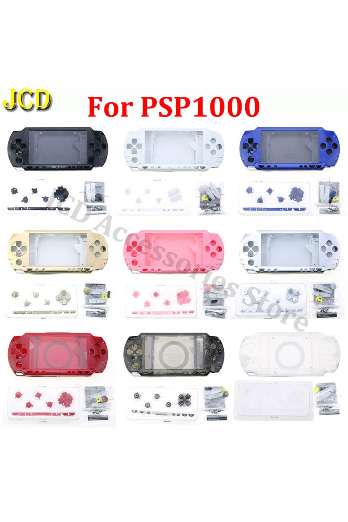 JCD-Replacement Shell Case For PSP1000 PSP 1000 Game Console Housing Faceplate Cover With Buttons... 2