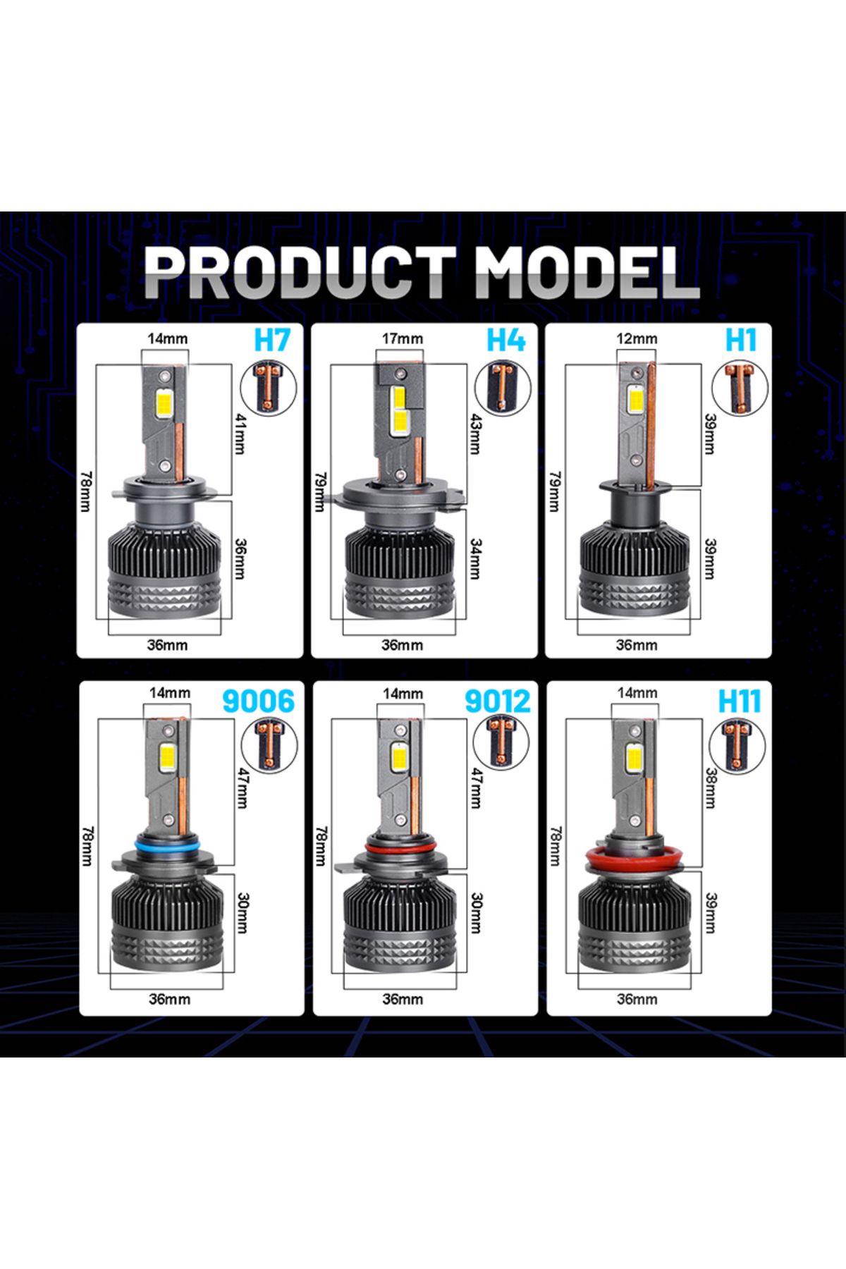 Choice-Dualvision K5C H7 H4 H1 LED Headlights Canbus Error Free H11 H8 9005 HB3 9006 HB4 9012 HIR2 H9 55... 6