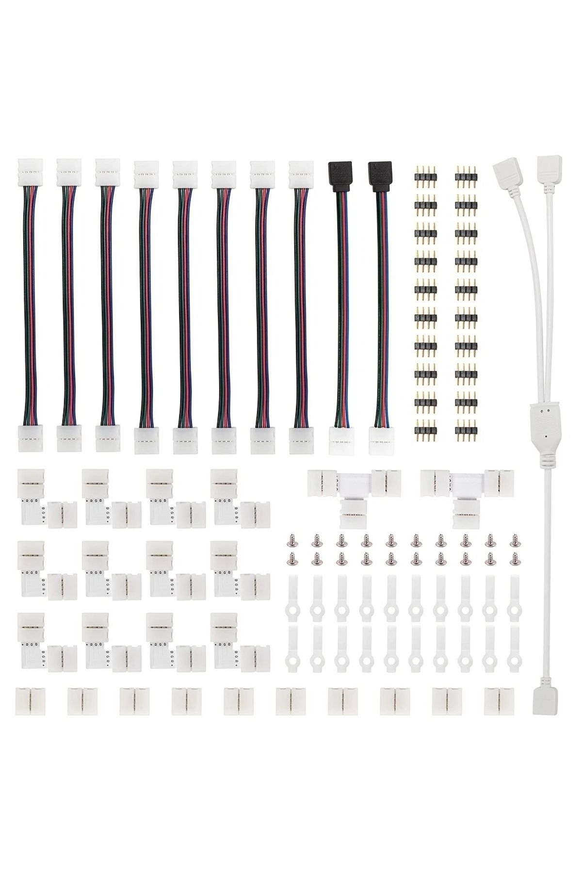 Choice-95Pcs LED Strip Connector for 5050 10mm 4Pin L Shape T Shape Solderless Gapless Adapter, 2 Way Sp... 2