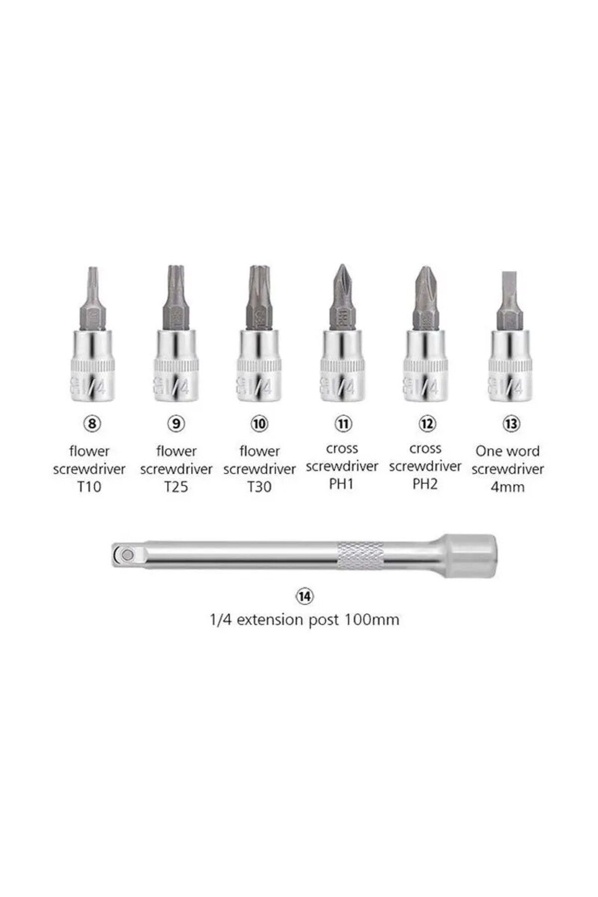 TOOPRE-15pcs Torque Wrench Set 1/4" 2-24Nm 5-25Nm Bike Torque Wrench Allen Key Tool Socket Spanner Set C... 4