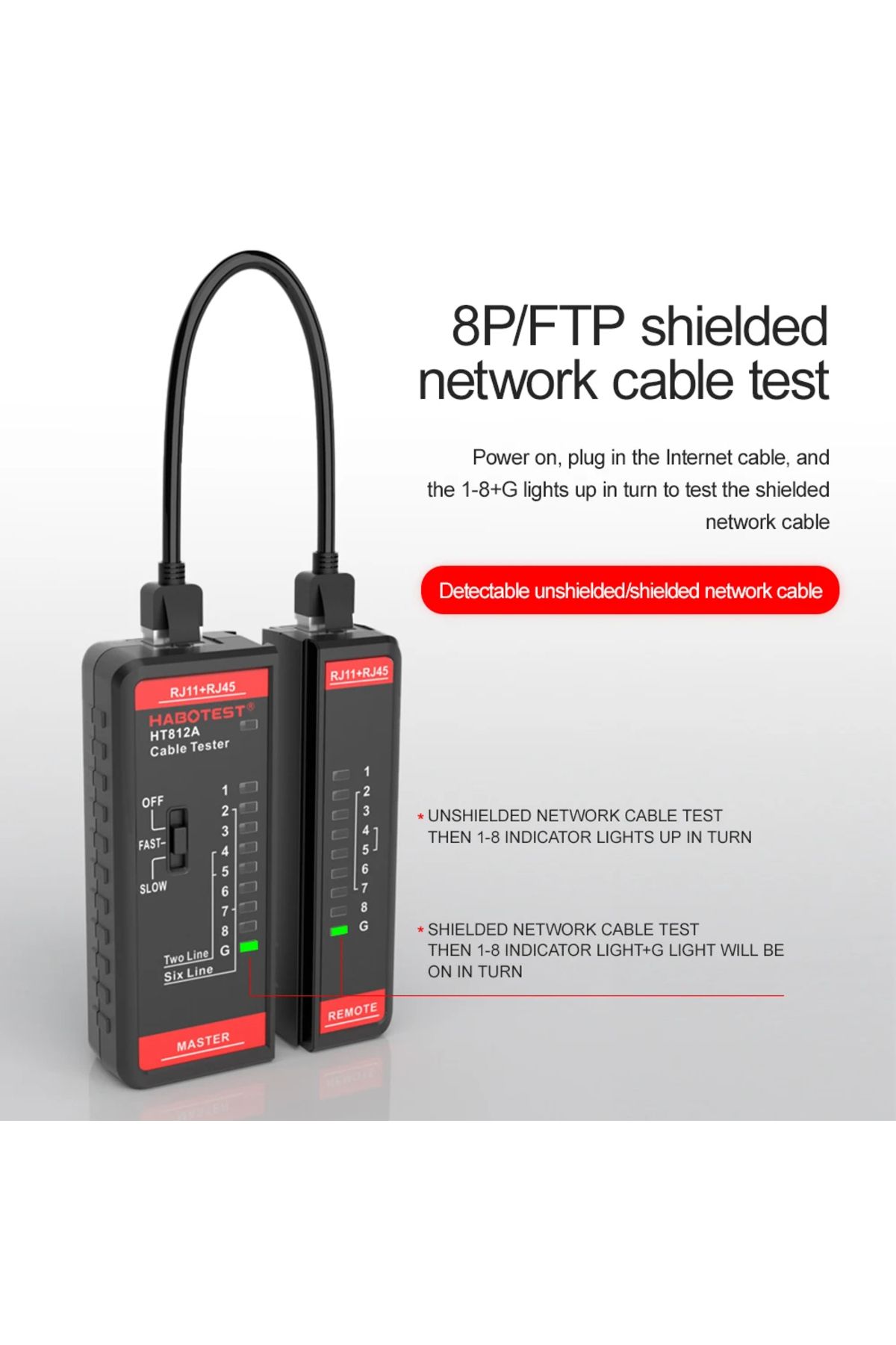 TELEHILL-Cable Lan Tester High Precision Network Cable Tester Rj45 Rj11 Rj12 Cat5 Utp Lan Cable Tester Net... 5
