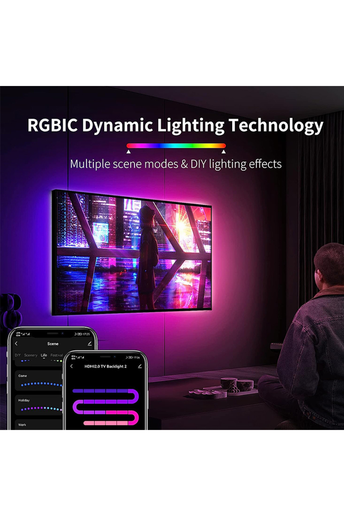 Choice-Ambient TV PC Backlight Led Strip Lights RGB Tape Screen Color Sync Led Light Kit For 4K HDMI 2.0... 4