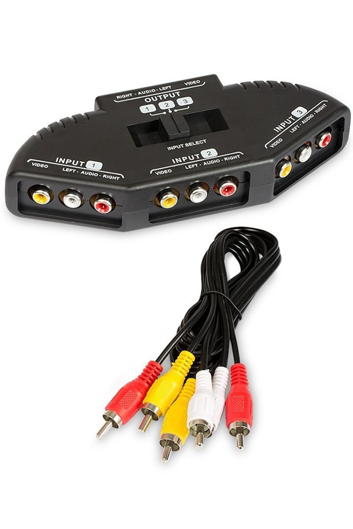 Choice-1pc 3-Way Audio Video AV RCA Black Switch Selector Box Splitter Switch W/ RCA Cable For TV X-box ... 7