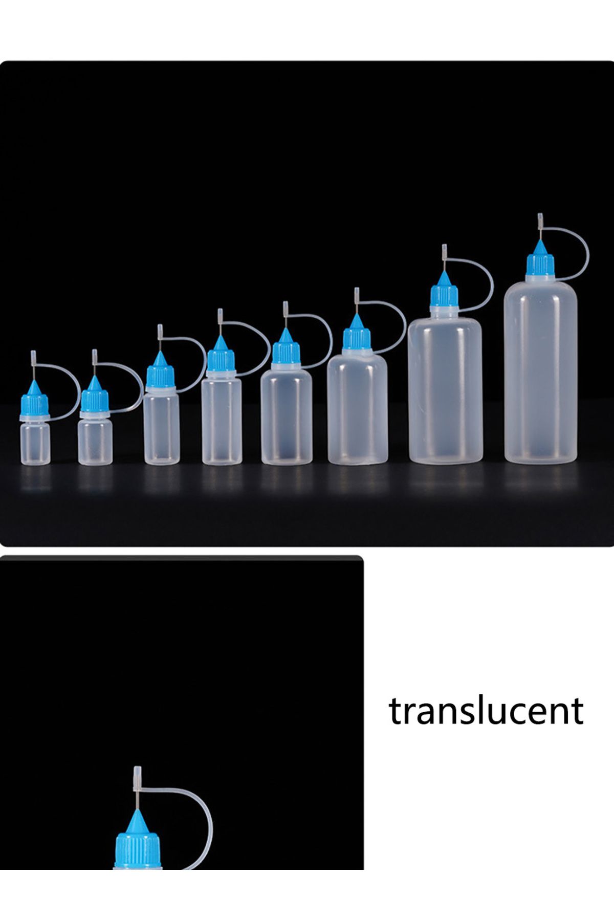 MLDCZS-5ml 10ml 20ml 30ml 100ml 120ml PE Plastic Squeezable Tip Applicator Bottle Refillable Dropper wit... 6
