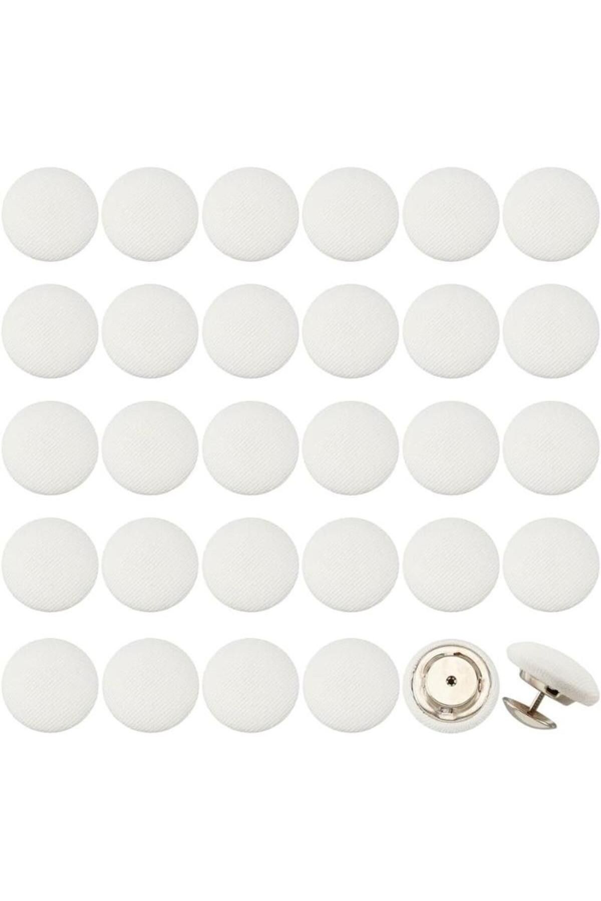 Choice-32 Sets 0.67Inch Baseball Cap Button Top Replacement Hats Buttons White Cloth Covered Hat Button ... 8