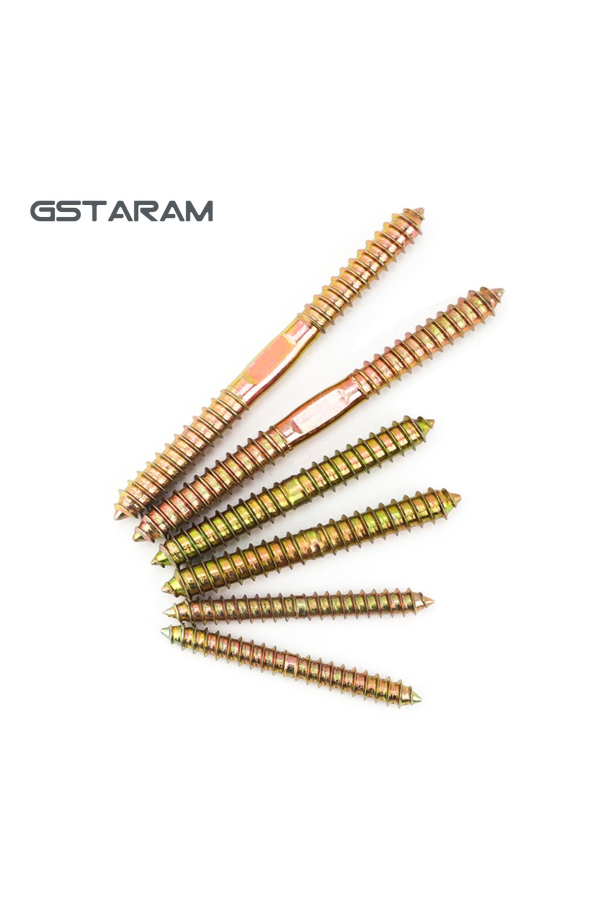 GSTARAM-10 قطع مسامير تعليق ذات رأسين ذاتية اللولبة من الخشب إلى المسامير المعدنية ذات الطرفين المزدوجين للأثاث... 2
