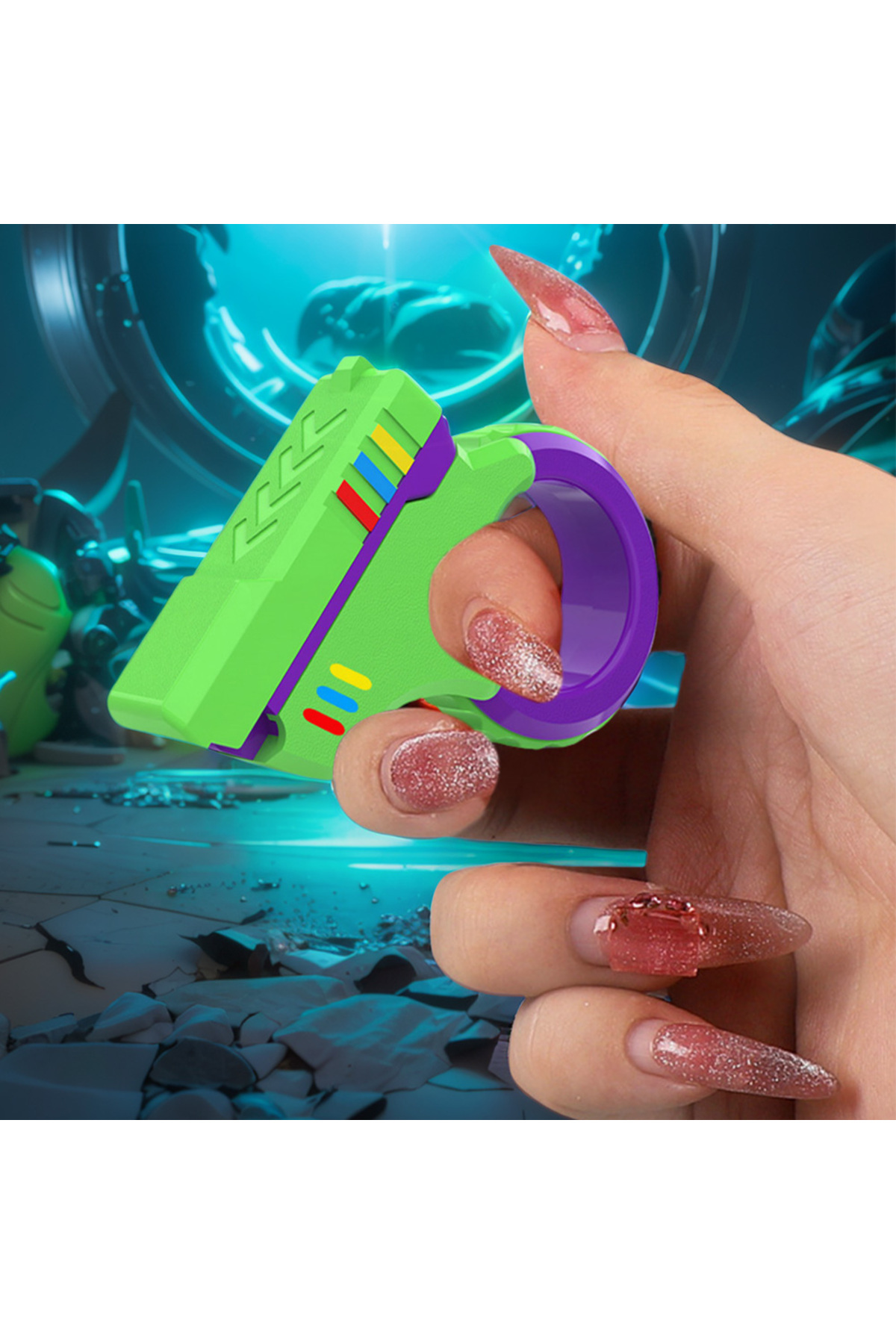 ALLOYSEED-EDC Fidget Slider Magnetic Stress Relief Toys 3D Printed Fidget Ring Small Pistol Decompression T... 6