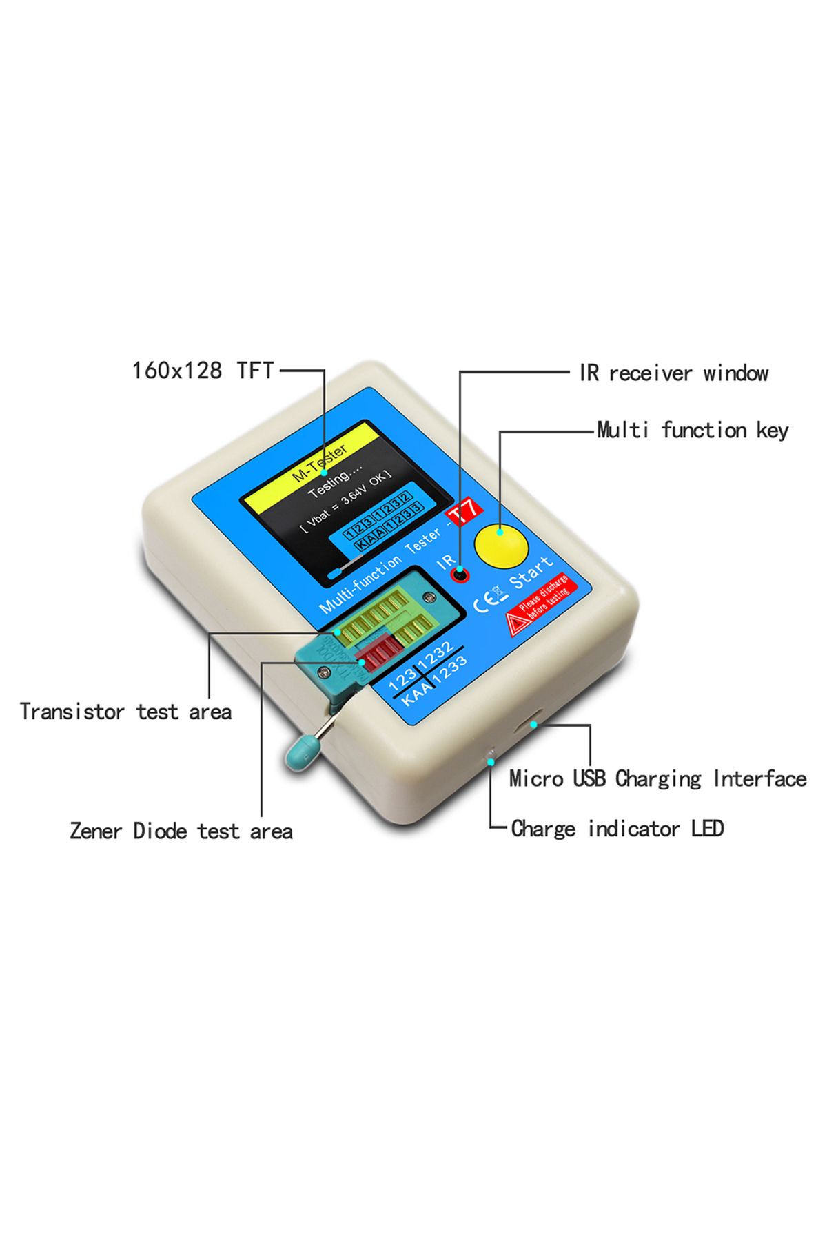 Choice-LCR-T7 New Transistor Tester TFT Diode Triode Capacitance Meter LCR ESR Meter NPN PNP MOSFET IR M... 3