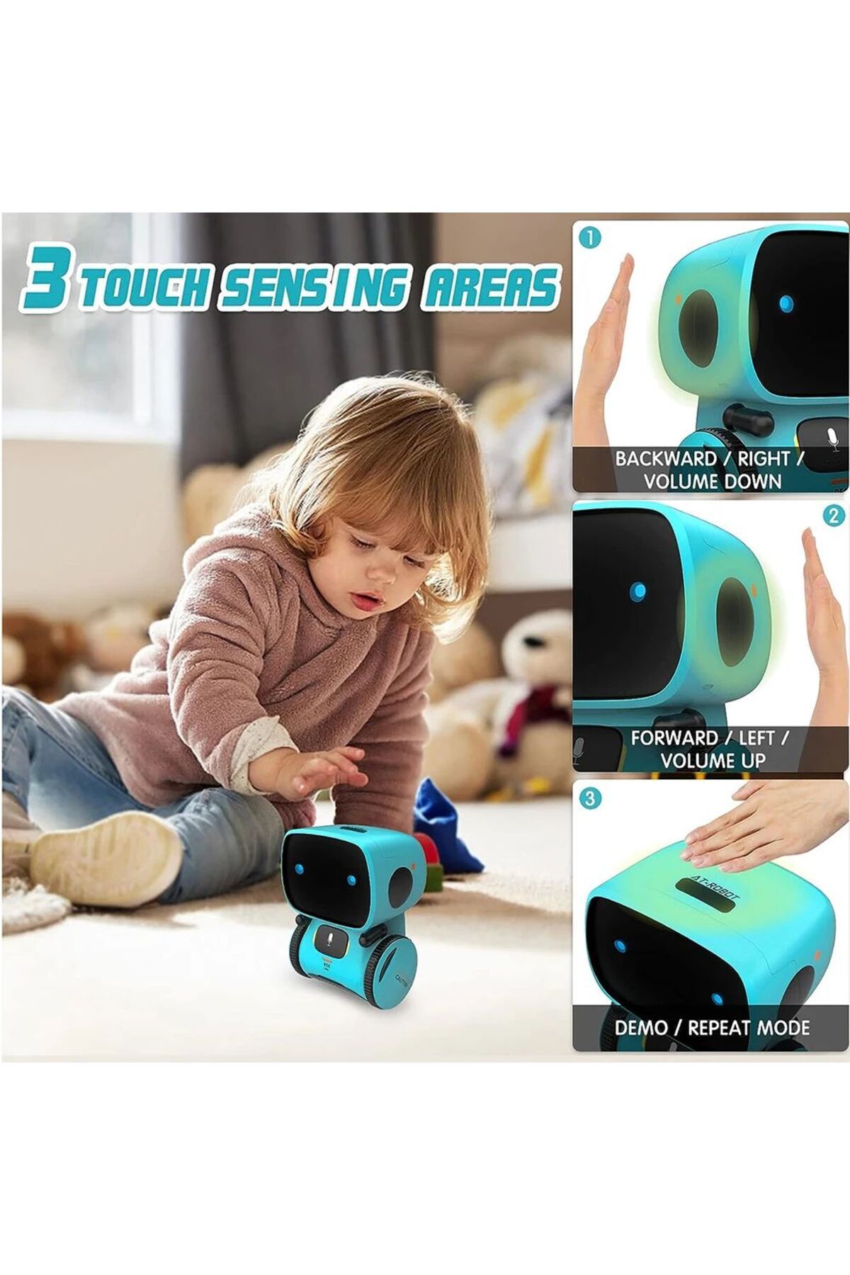 MSFTOYS-Toy Robot Intelligent Robots Russian & English & Spanish Version Voice & Touch control Toys Inter... 3