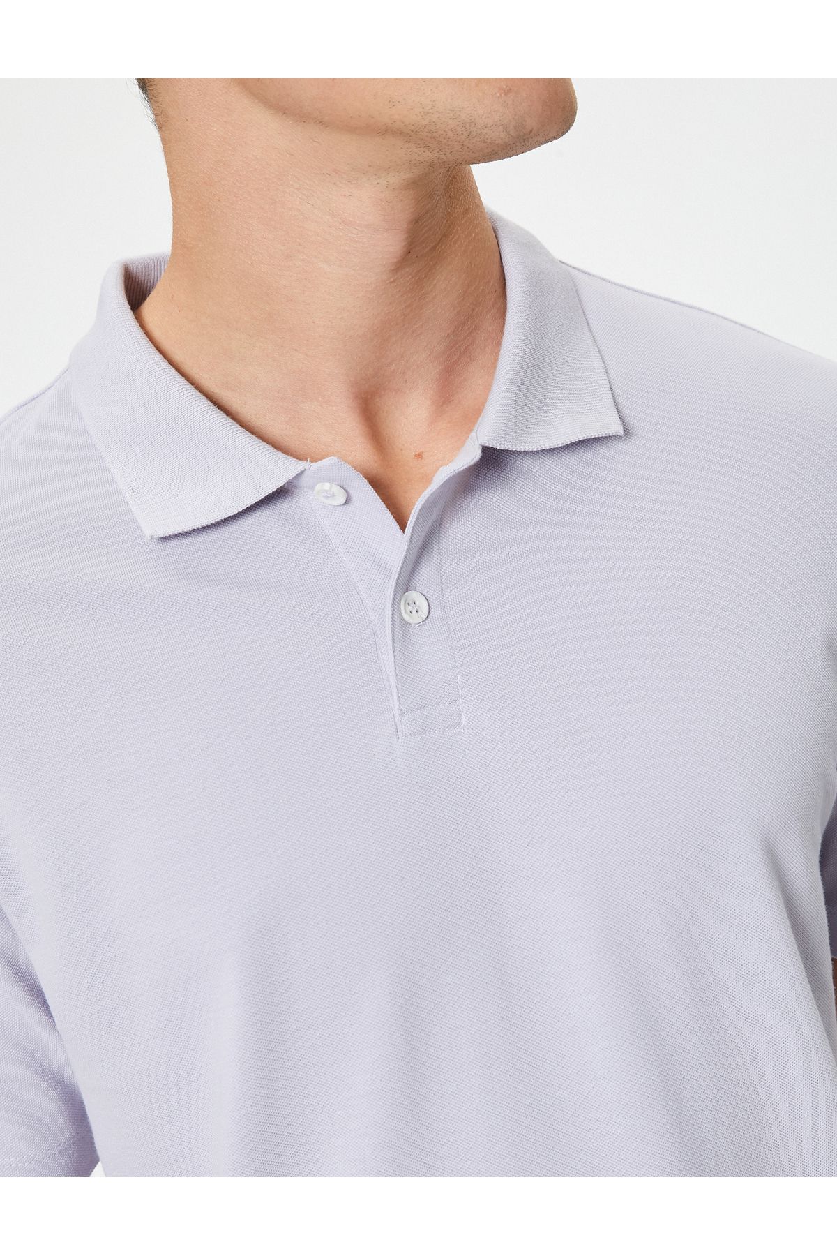 تی شرت یقه پولو بنفش مردانه پنبه آستین کوتاه SLIM T POLO YAKA Koton