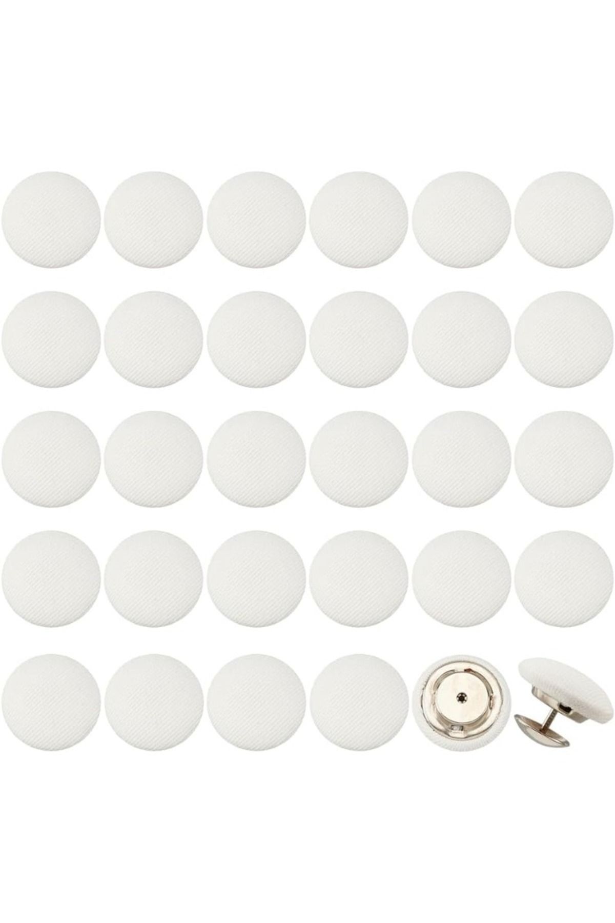 Choice-32 Sets 0.67Inch Baseball Cap Button Top Replacement Hats Buttons White Cloth Covered Hat Button ... 2