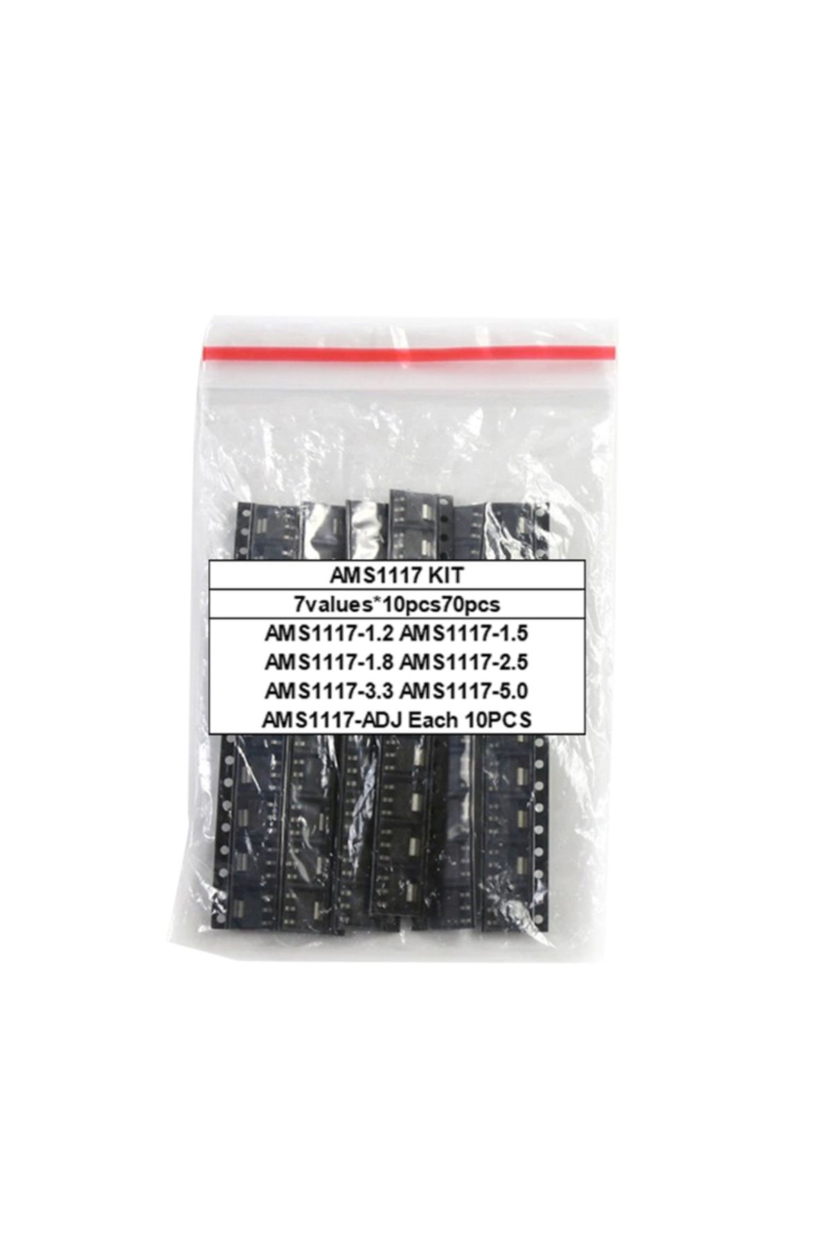Choice-70PCS/Set AMS1117 Voltage Regulator Kit 1.2V/1.5V/1.8V/2.5V/3.3V/5.0V/ADJ 1117 7 Values Each 10PC... 2