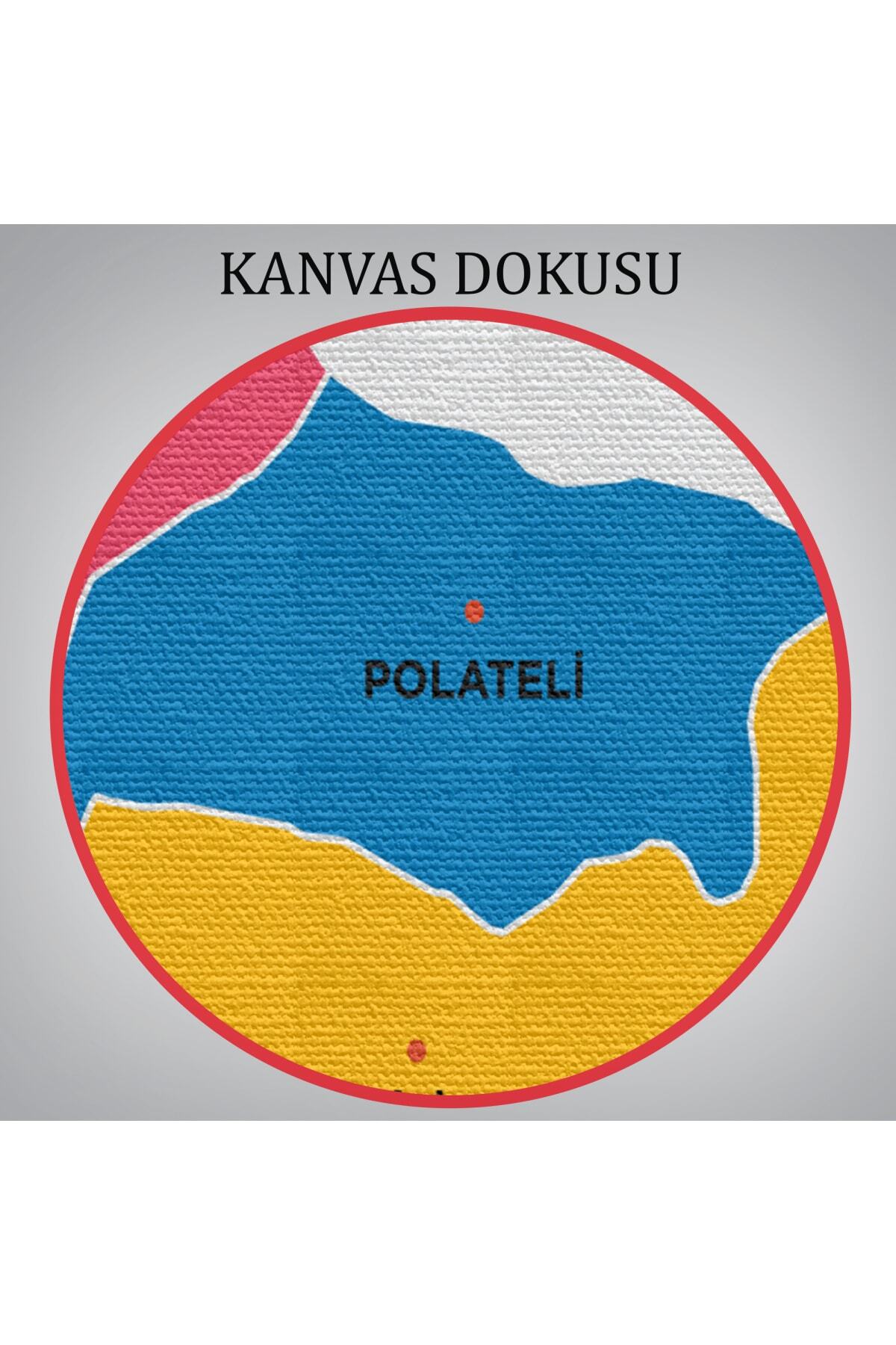 Kilis Ili Ve Ilçeler Haritası Dekoratif Kanvas Tablo görsel 6
