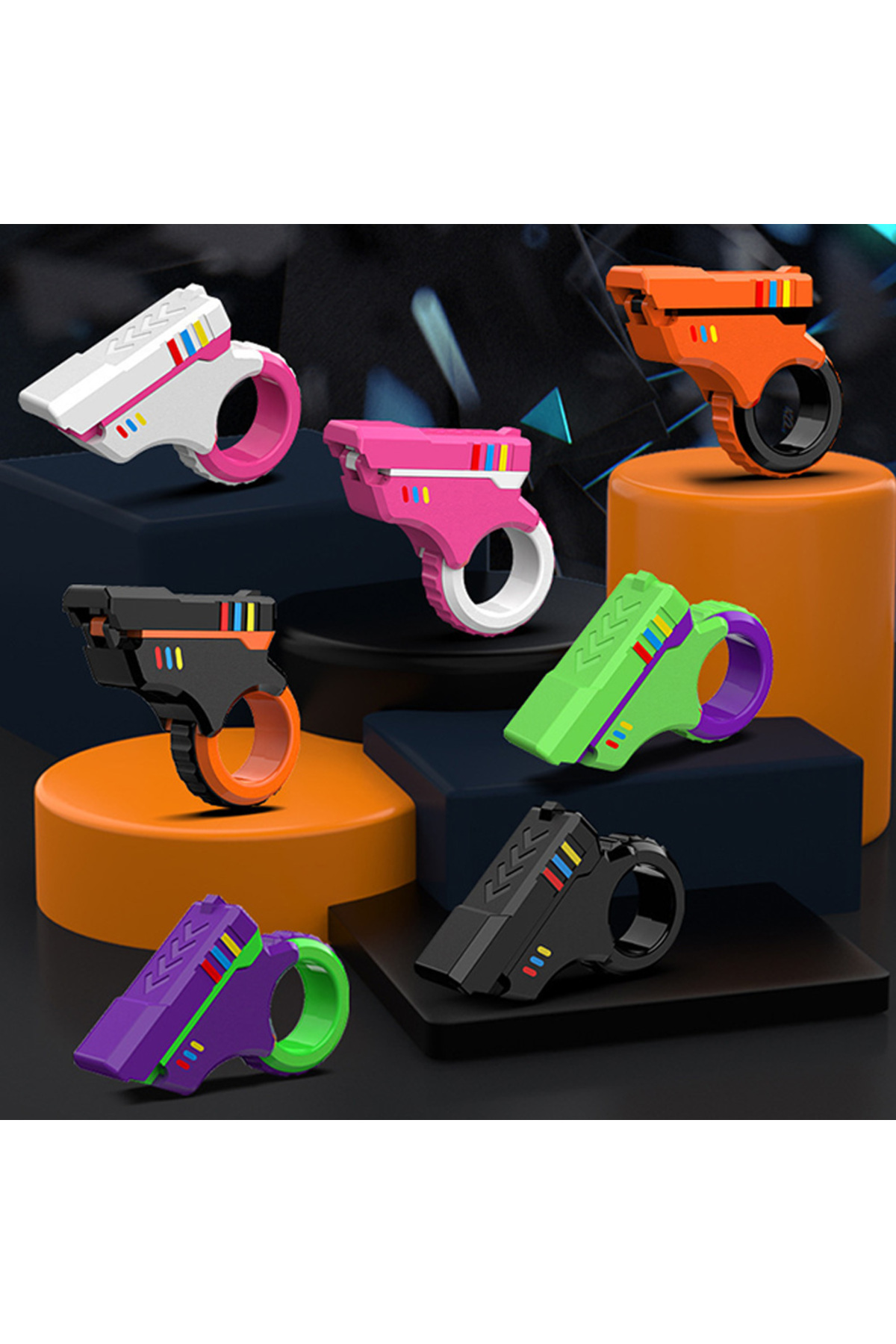 ALLOYSEED-EDC Fidget Slider Magnetic Stress Relief Toys 3D Printed Fidget Ring Small Pistol Decompression T... 5
