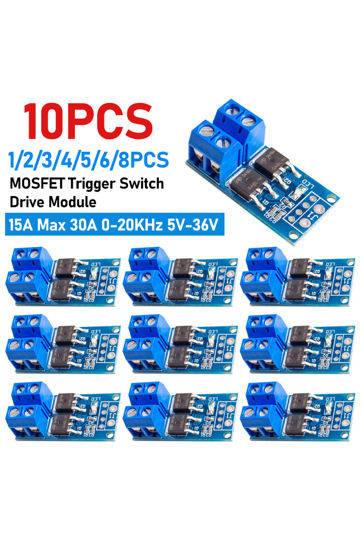 Shunmaii-15A 400W MOSFET Trigger Switch Drive Module PWM Regulator Control Panel DC 5V-36V Electronic Swit... 2