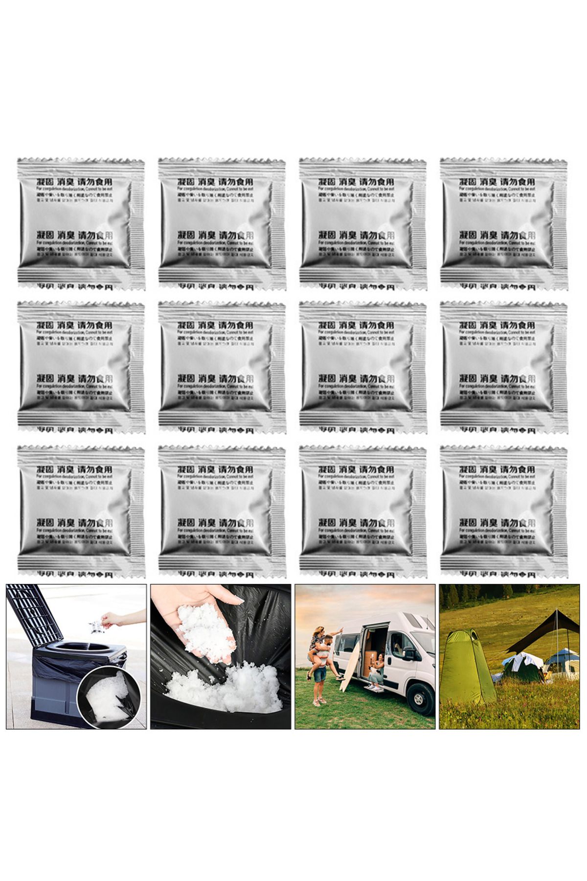 Choice-12Pcs Poo Powder Poo Gel Camping Toilet Chemicals Emergency Toilet Waste Treatment for Camping To... 6