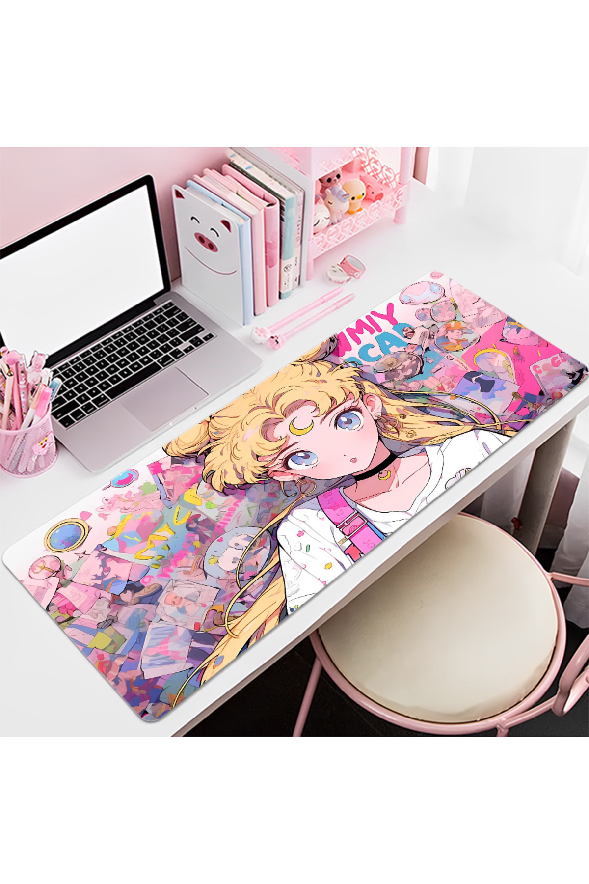 Choice-S-Sailor M-Moon  Mousepad 80x30cm XL Lockedge Office Computer Desk Mat Table Keyboard Big Mouse P... 3