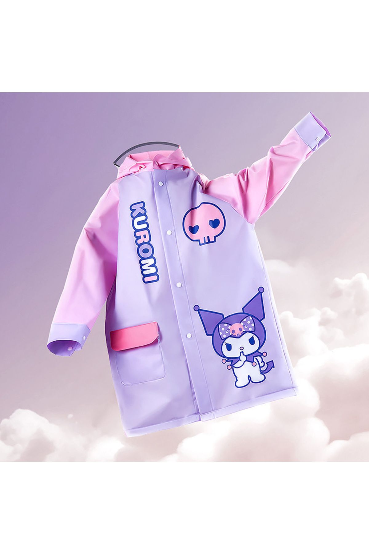Choice-Animation Sanrio Kawaii Poncho Raincoat Cartoon Kuromi Hello Kitty Cinnamon Roll Cute Waterproof ... 4