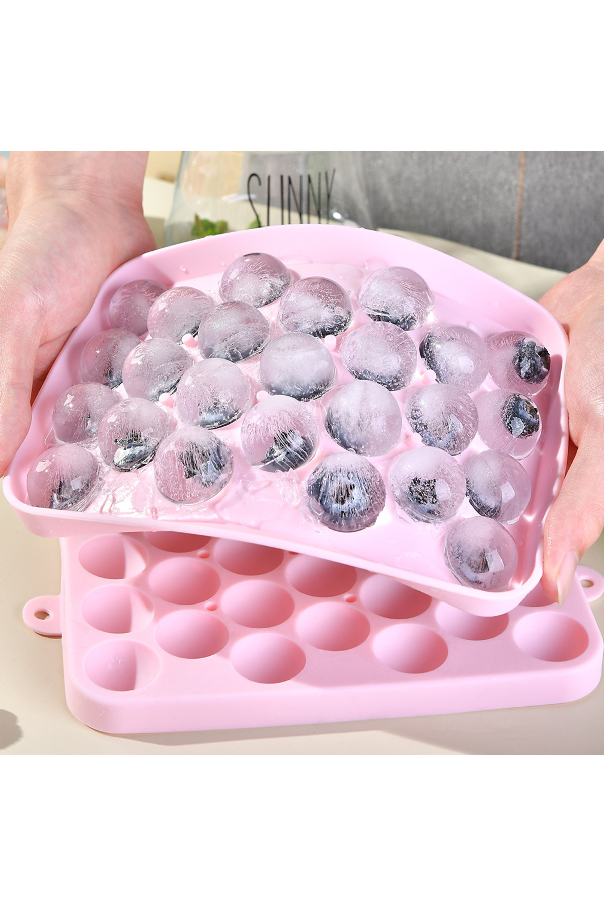 Choice-25 Grids Silicone Ice Grid Ball Ice Cube Mold with Cover Ice Storage Box Easy to Demould Ice Maki... 2