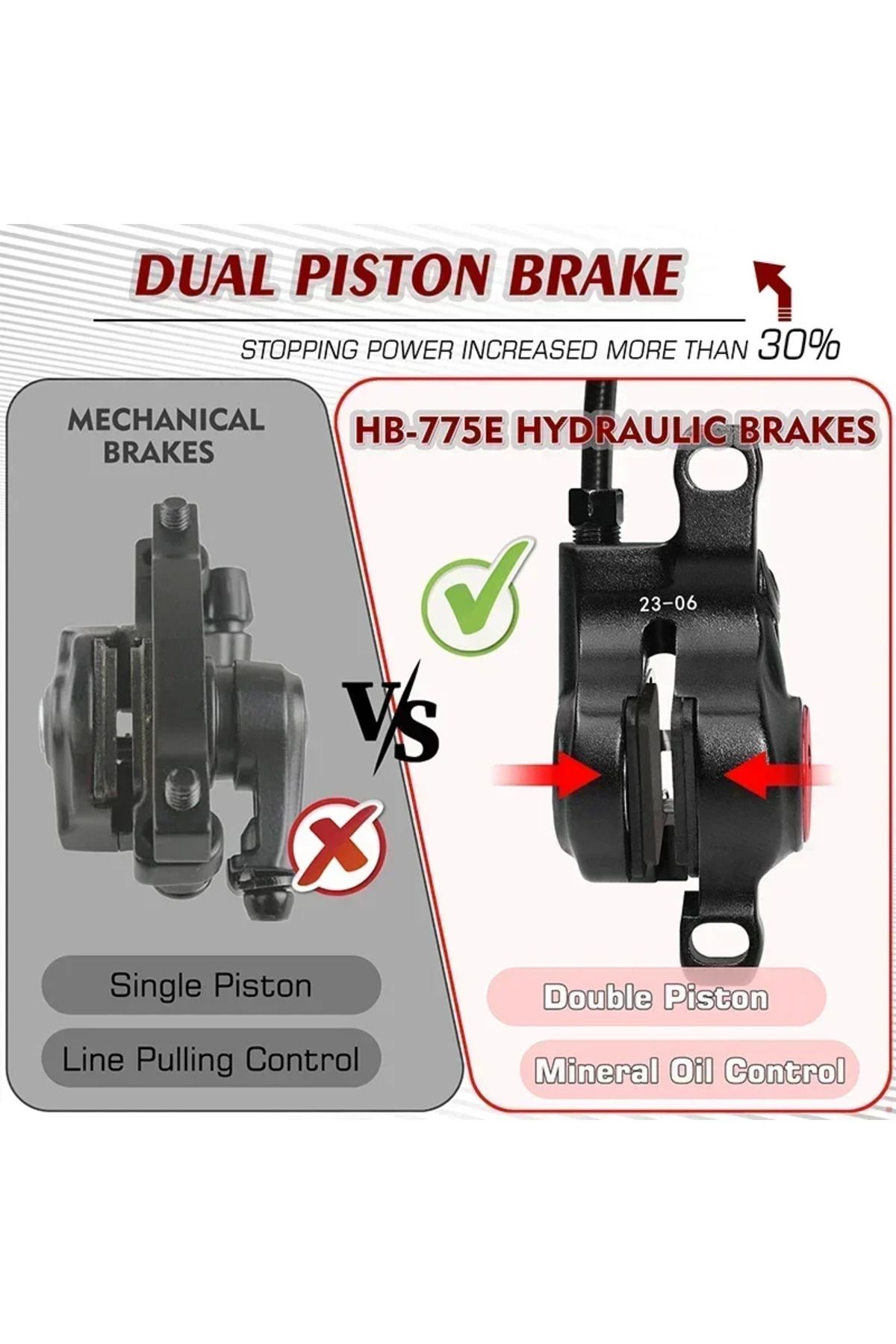 Choice-ZOOM Bicycle Hydraulic Disc Brake Set 2 Piston Oil Pressure MTB Brake 1100/1850mm Disc Brake for ... 6